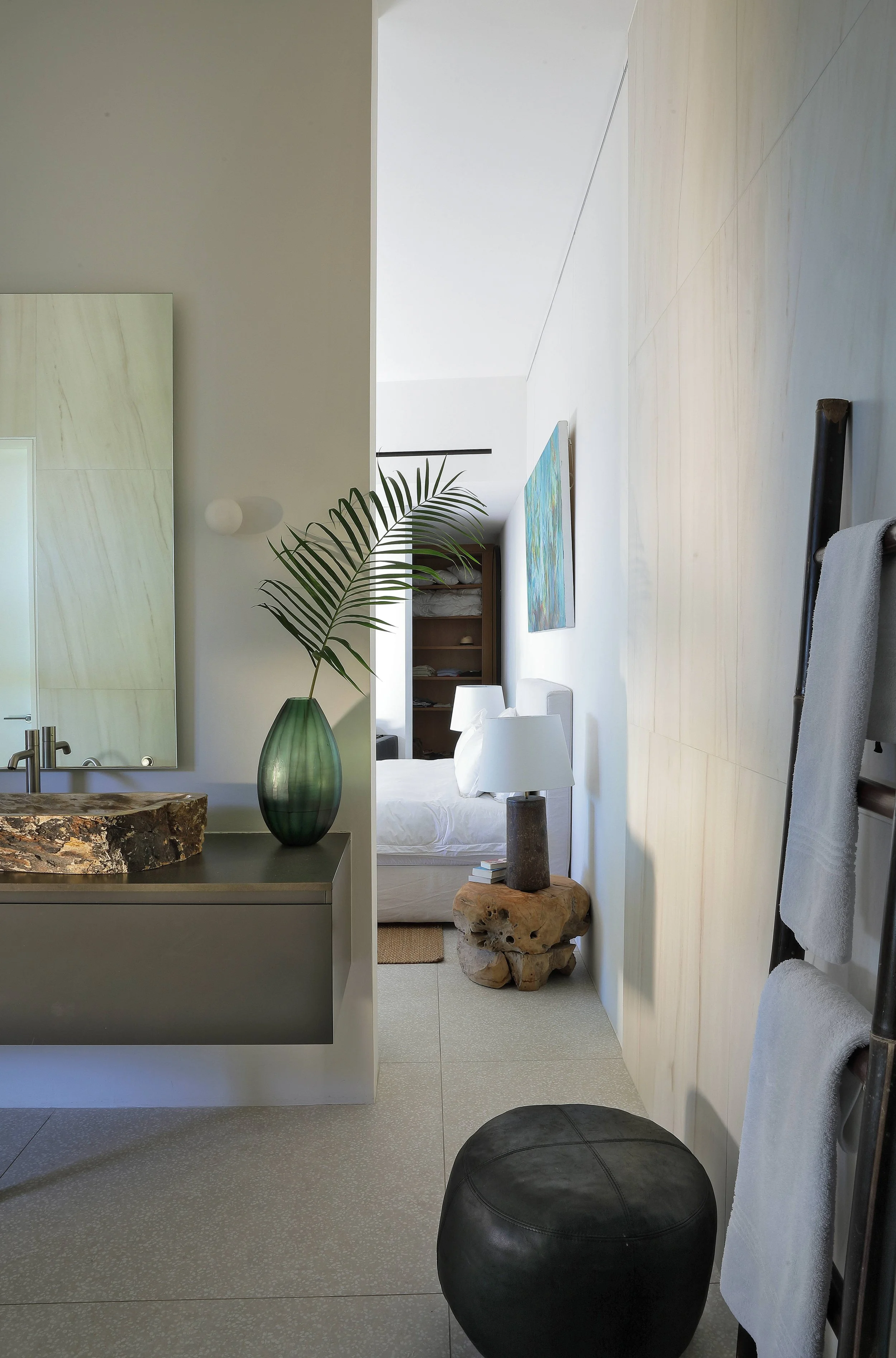 Modern concrete holiday home interior, Camps Bay Cape Town, designed by Anja Lehne | Fabliving