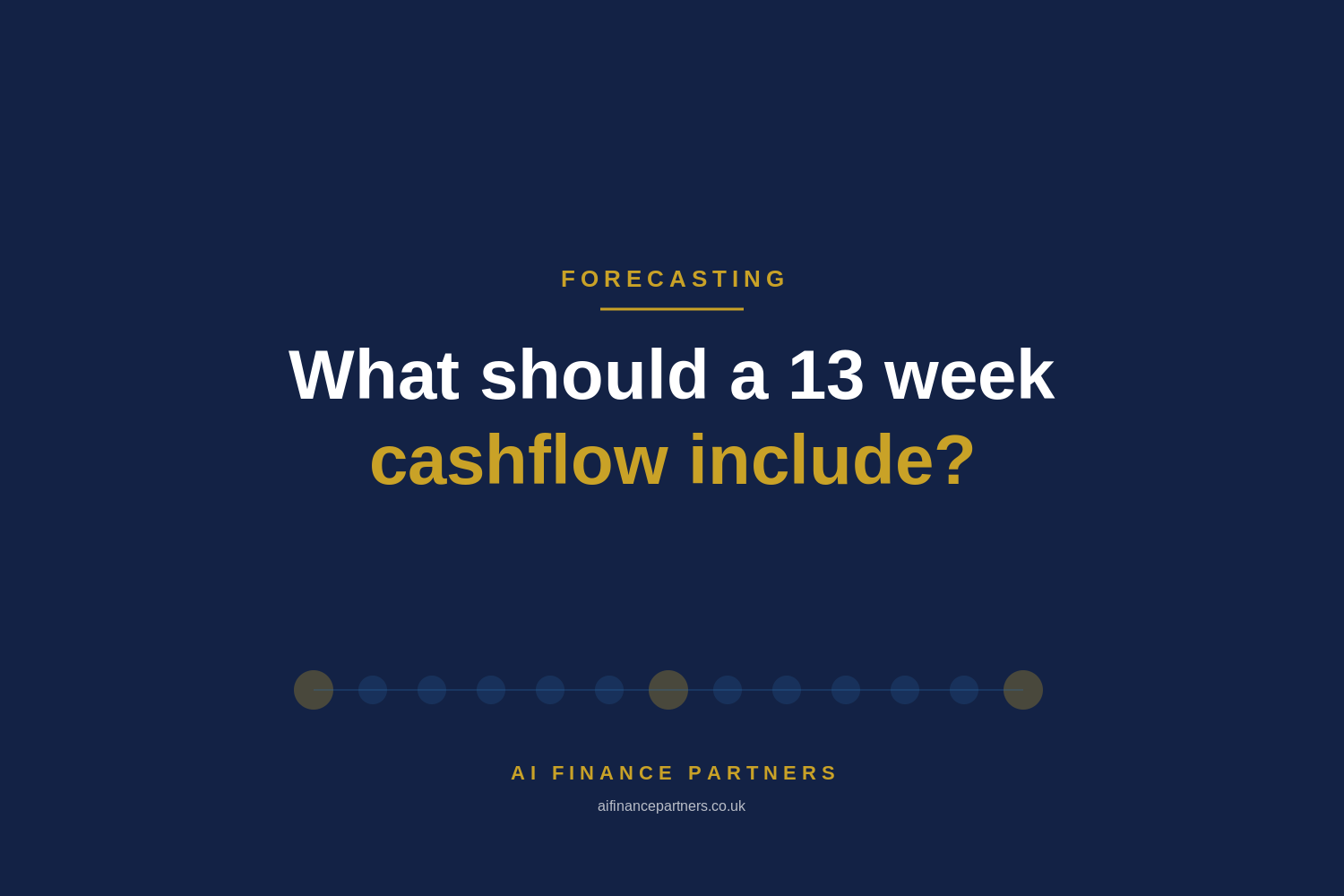 What Should 13 Week Cashflows show?