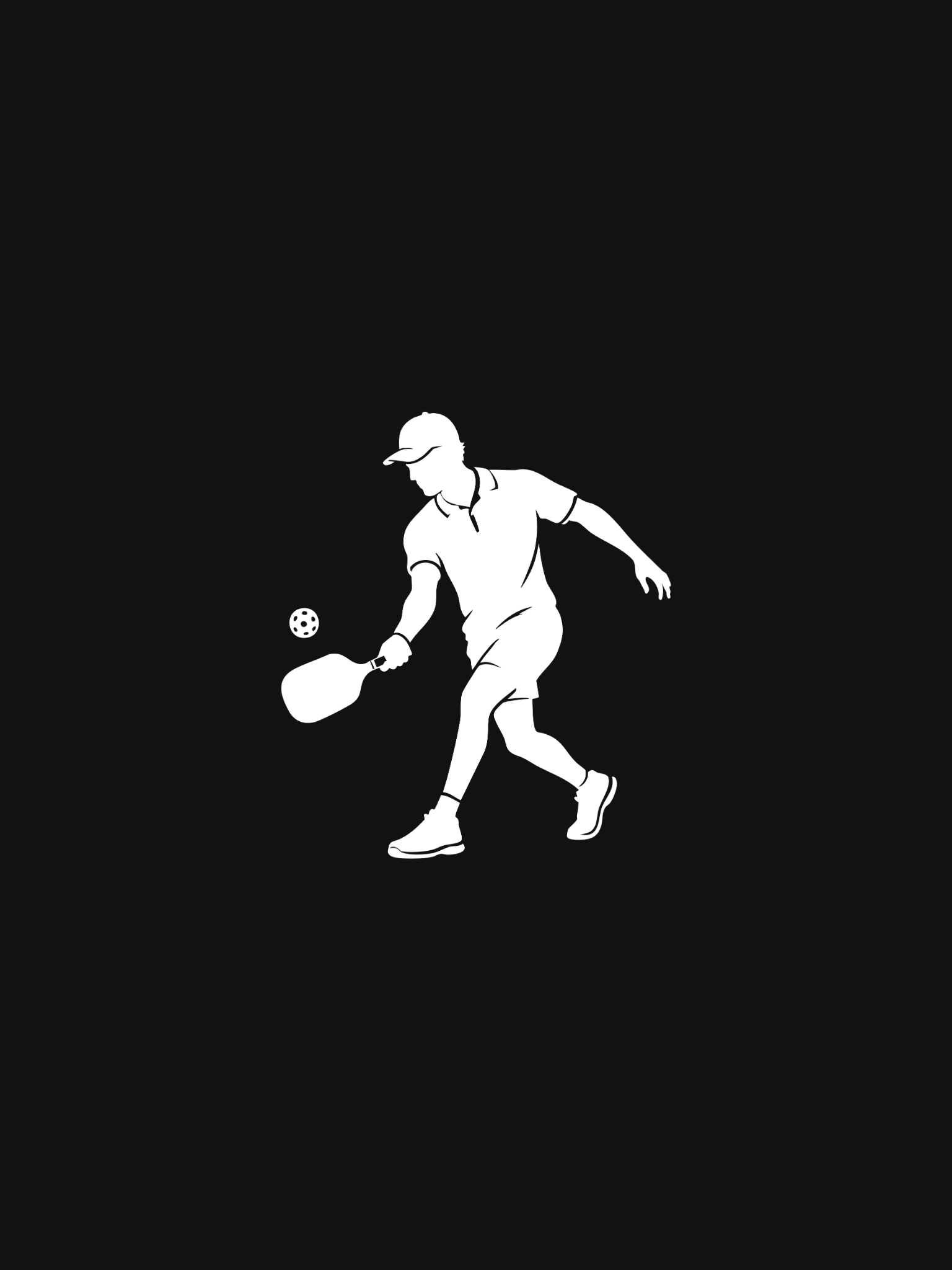 Minimal pickleball player logo icon white athletic luxury brand symbol