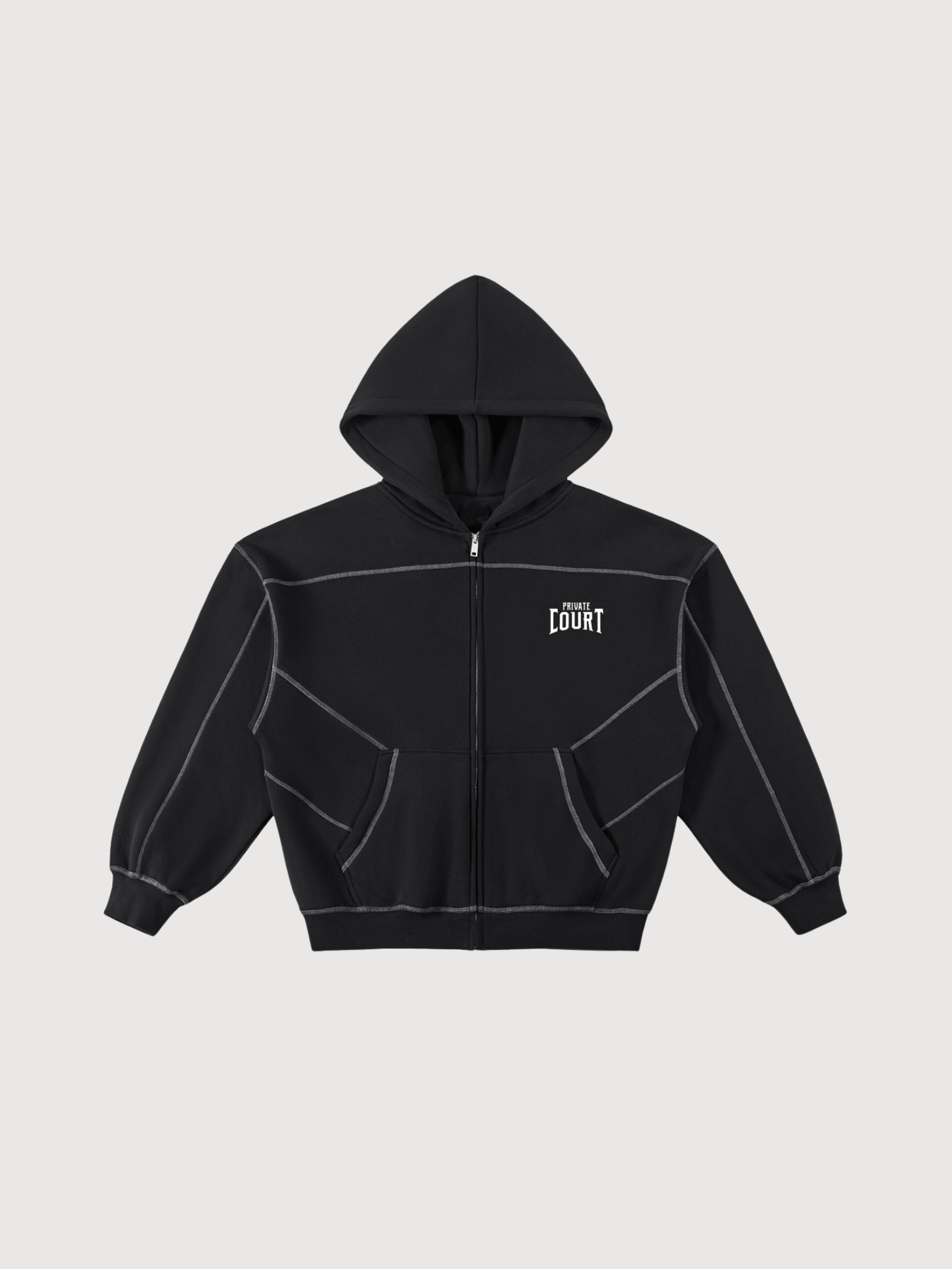 Men’s luxury pickleball hoodie in black by The Dinking Society, premium athletic zip-up designed for on and off court style