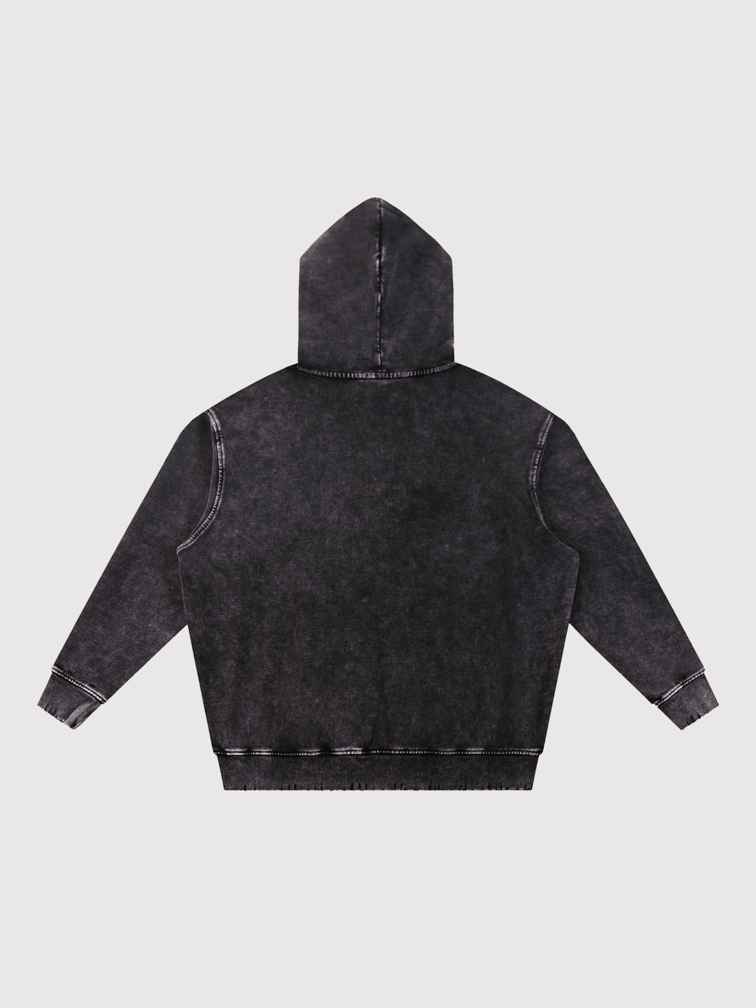 Back view of black vintage wash oversized pickleball hoodie by The Dinking Society