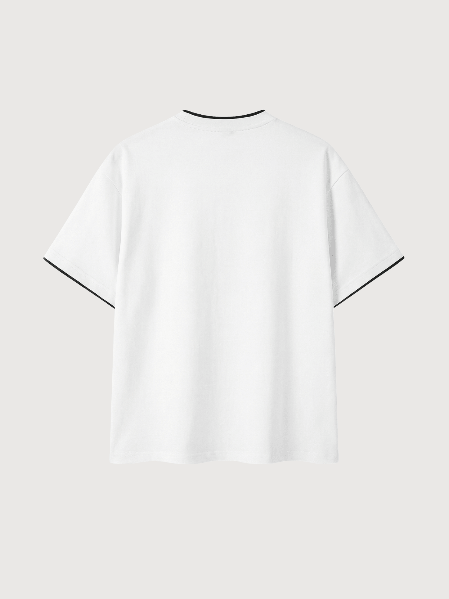 Back view of white luxury pickleball t-shirt with minimalist premium construction.