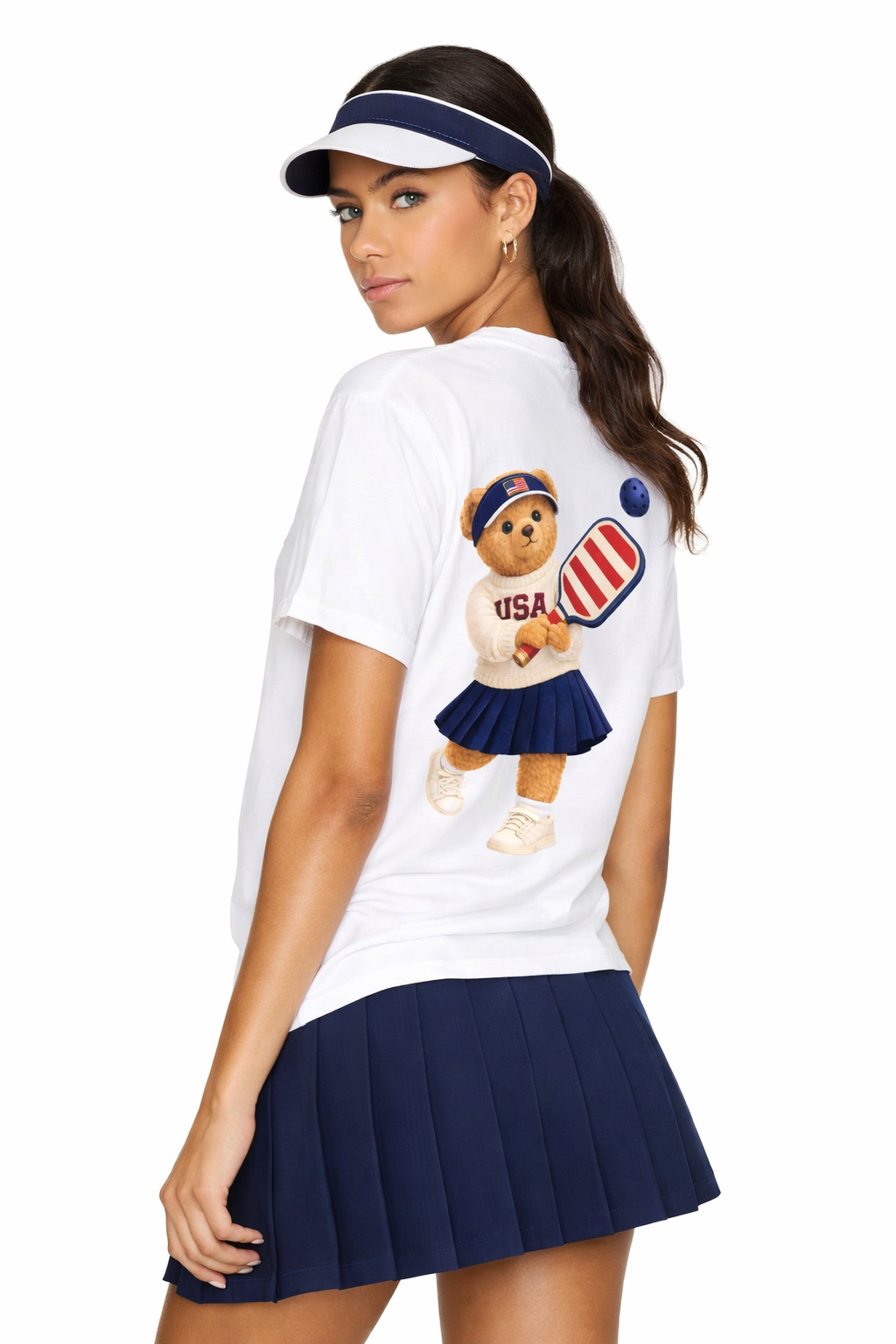 USA Pickleball Graphic Tee for Women – Preppy Pickleball Outfit Shirt