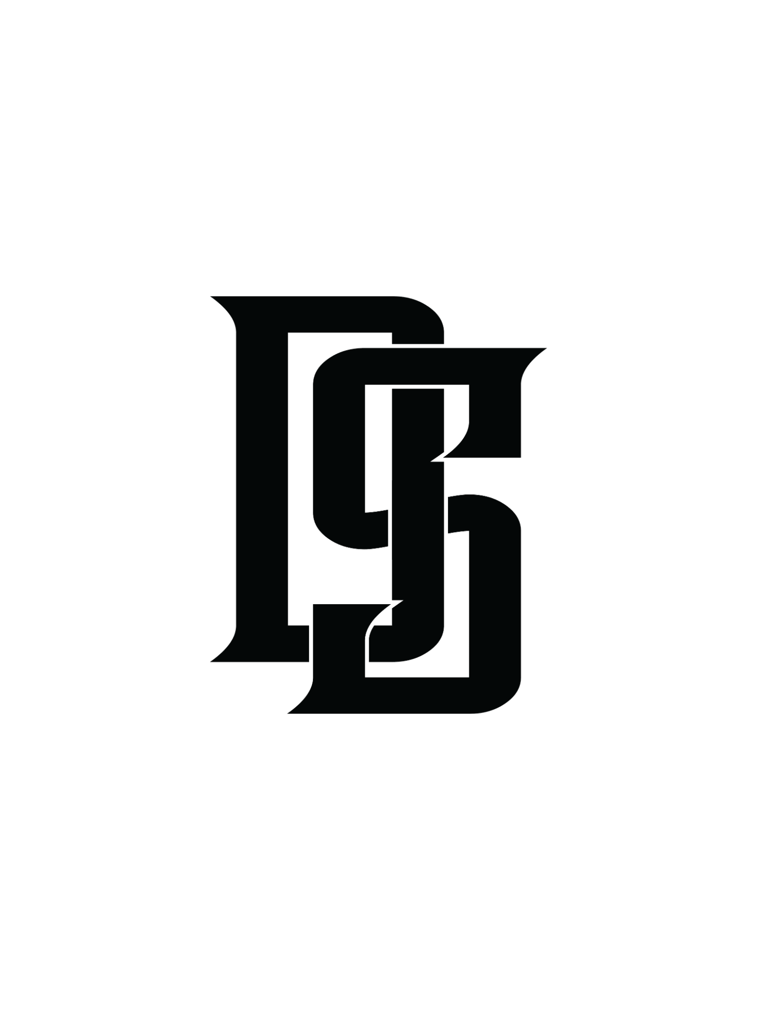Minimal black DS monogram logo for The Dinking Society luxury pickleball apparel brand.