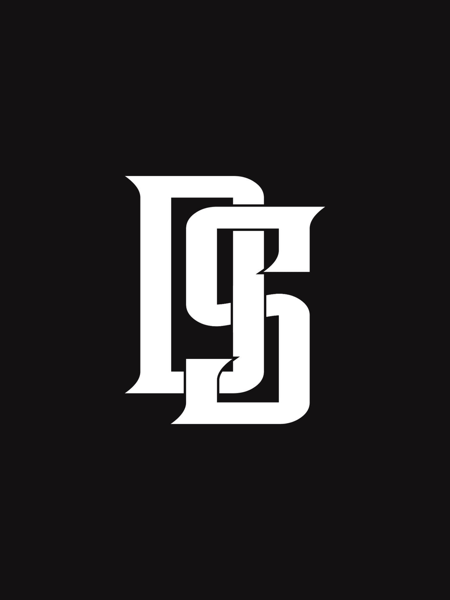 DS Heritage monogram logo in white on black background for The Dinking Society luxury pickleball apparel.
