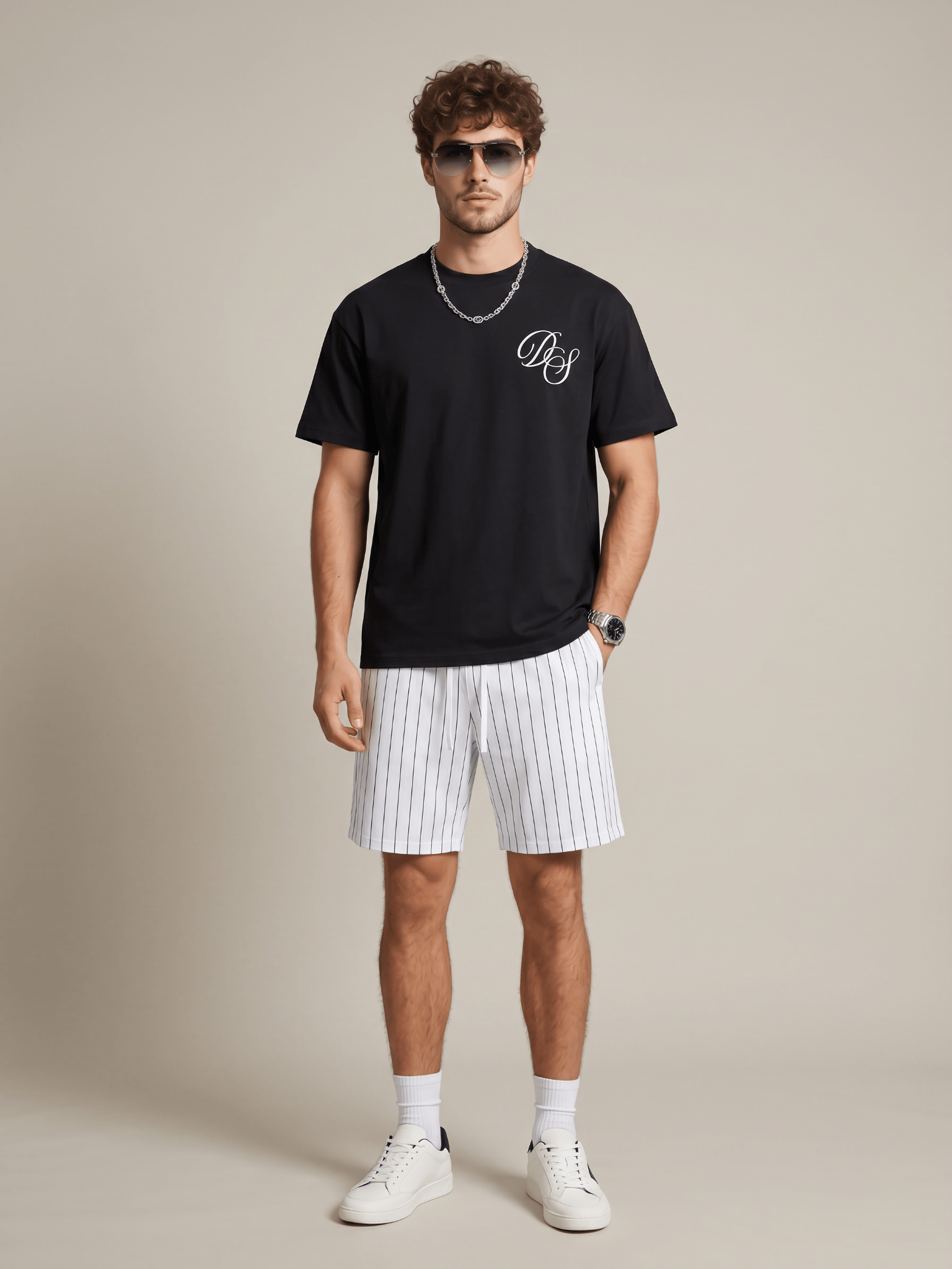 Private Flight Pinstripe Court Shorts