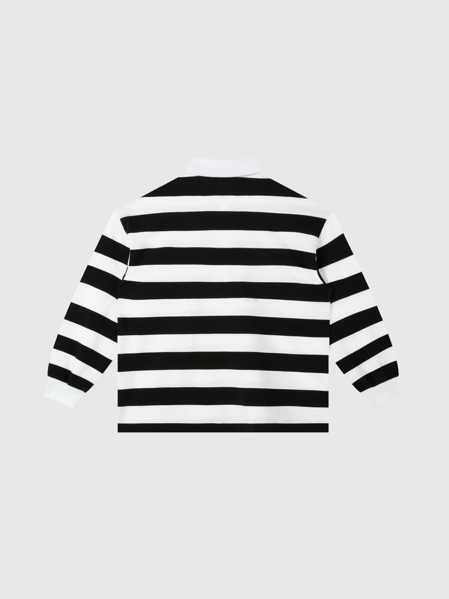 black-white-striped-pickleball-polo-back-view-womens-preppy-rugby-shirt.png