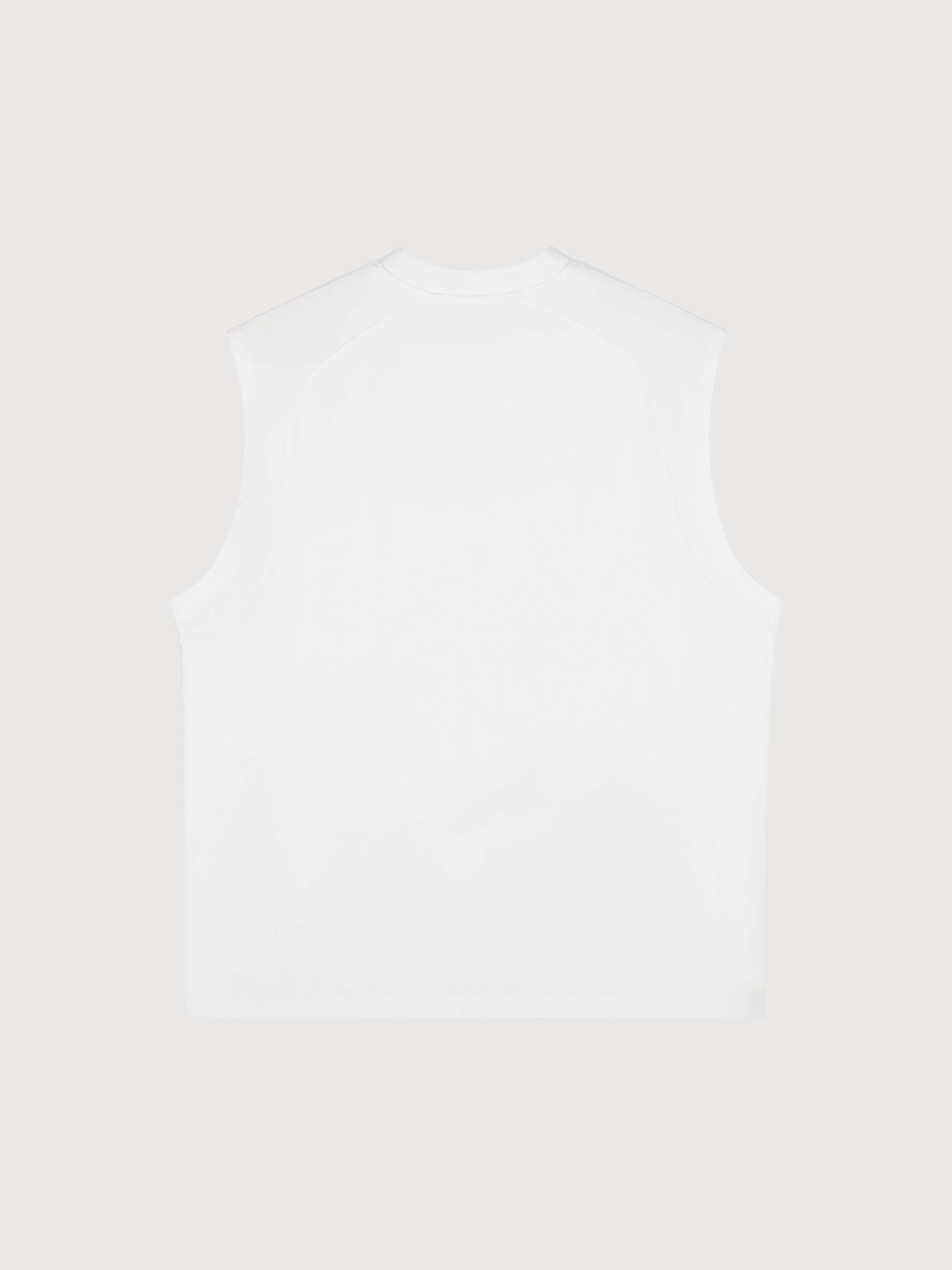 White sleeveless athletic pickleball tank clean minimal back design
