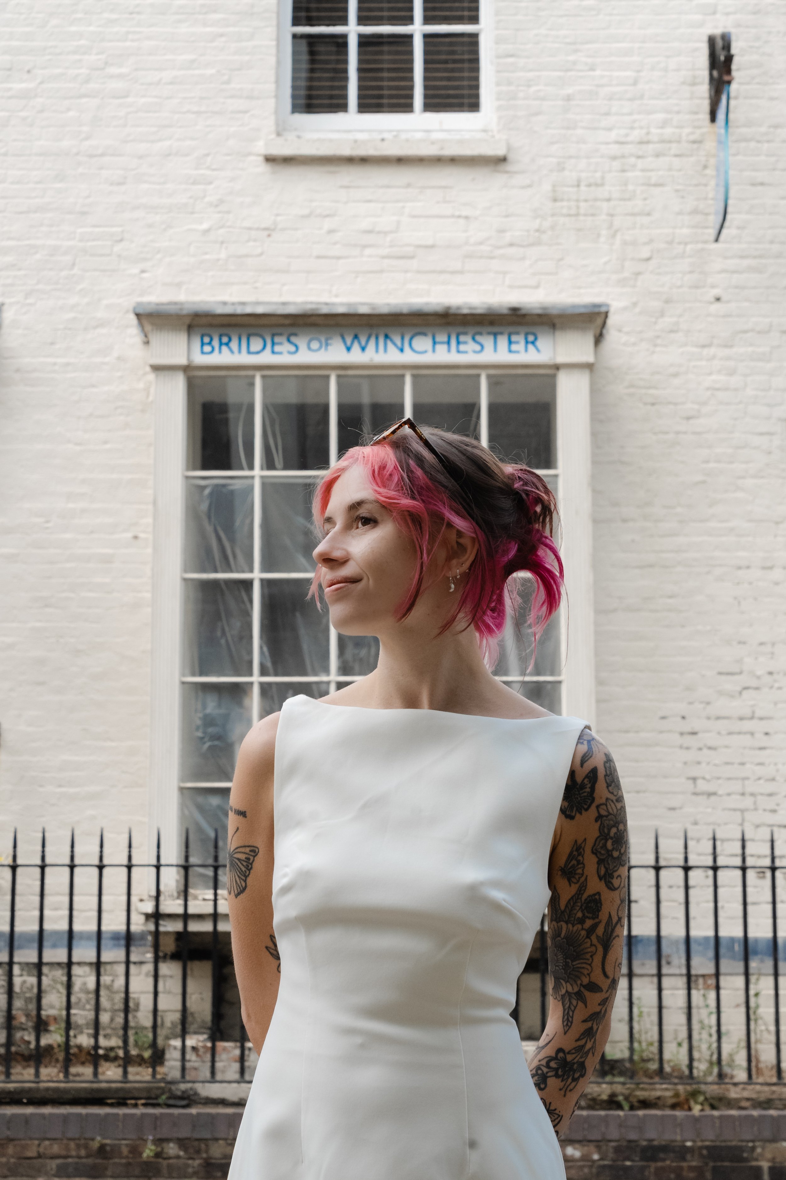 winchester-wedding-photographer-bride-portrait-bridal-shop-sign.jpg