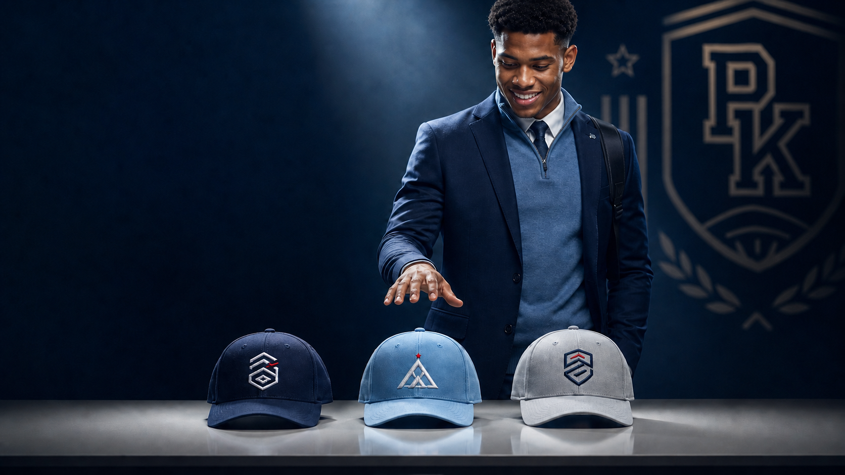 Student-athlete selecting a college on NLI signing day