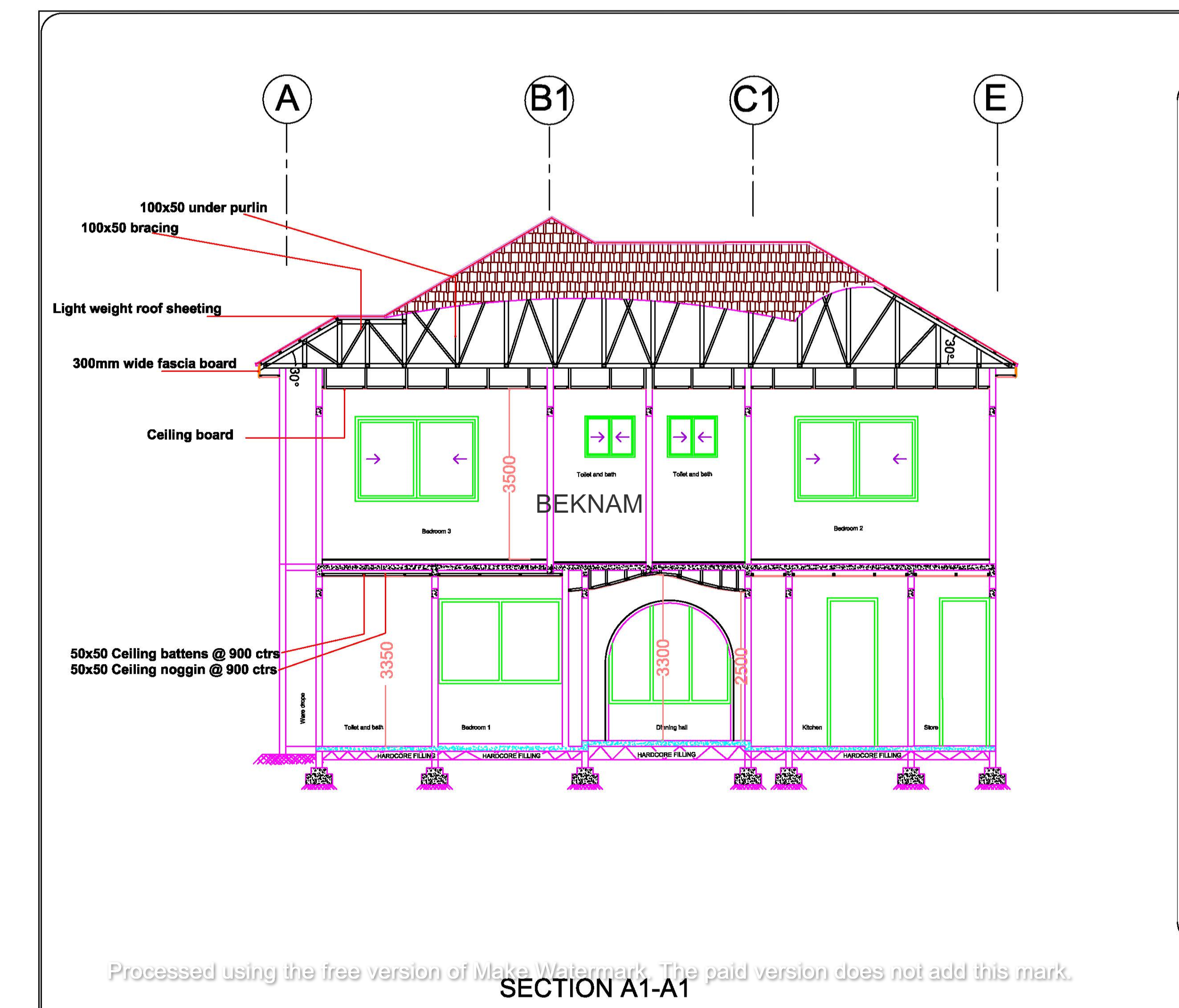 1-storey 5 bedroom plan