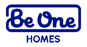 Logo for Be One Homes in blue