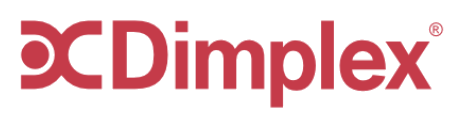 Dimplex logo in black and red text.