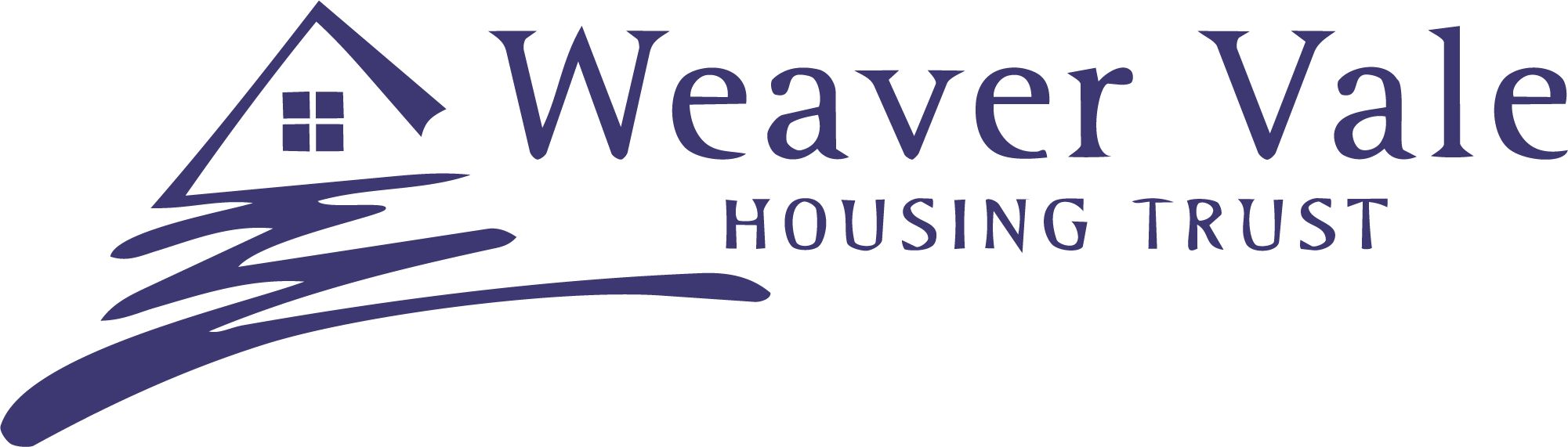 Logo for Weaver Vale Housing Trust with a stylized house and water beneath it.