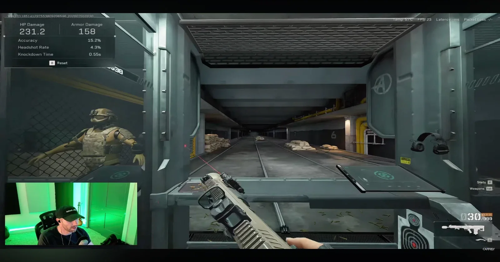RM277 recoil pattern comparison with and without polymer ammo