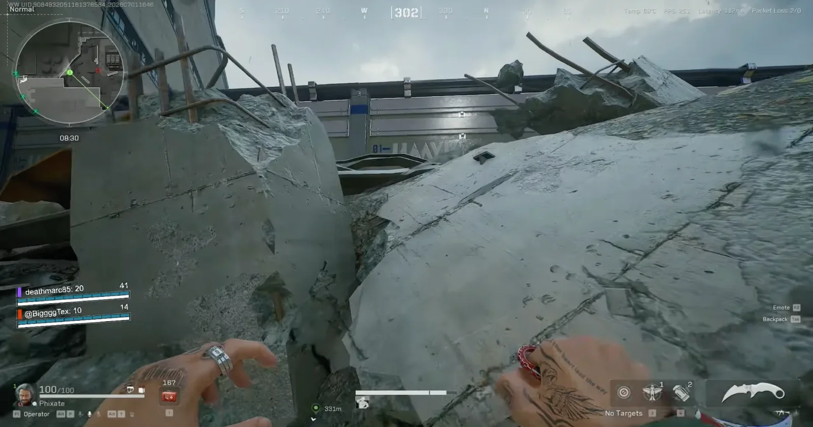 Blue armor low-profile loadout for Delta Force solo money run