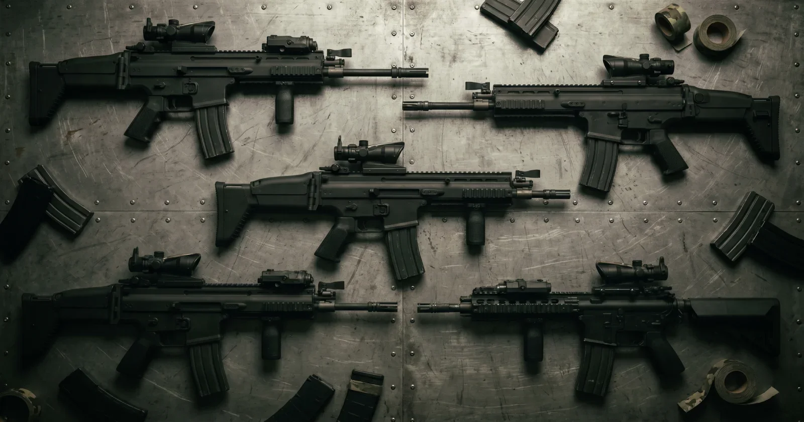 assault rifles