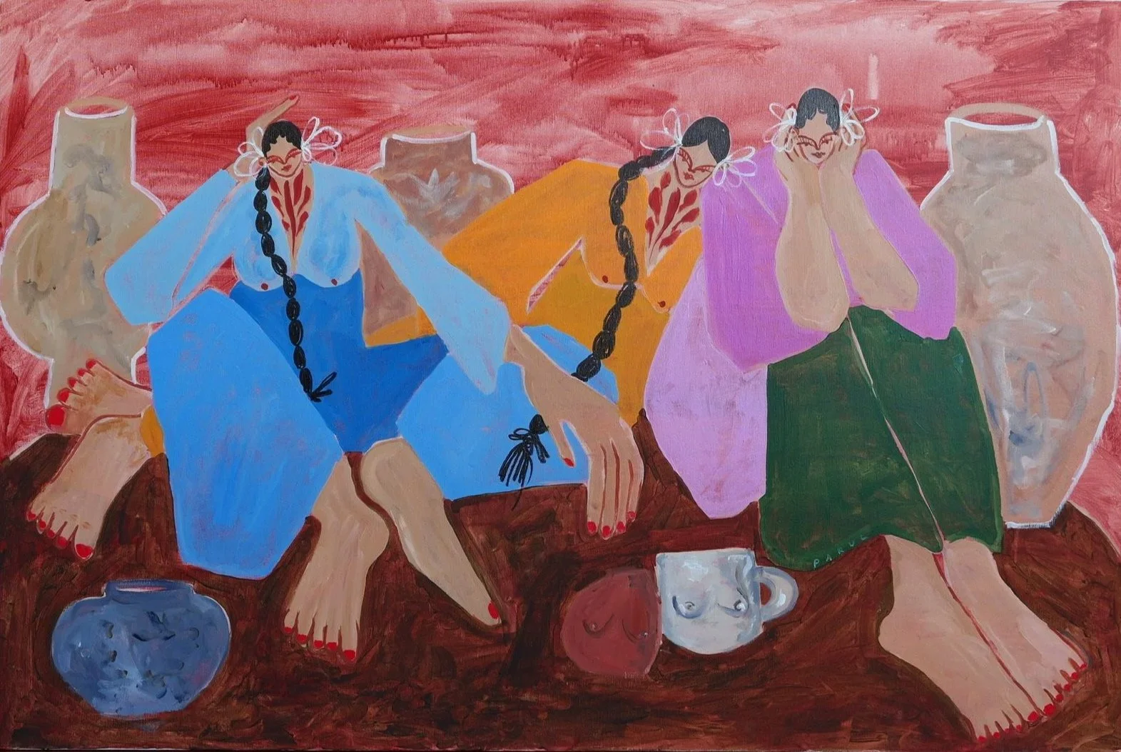 women holding what remains