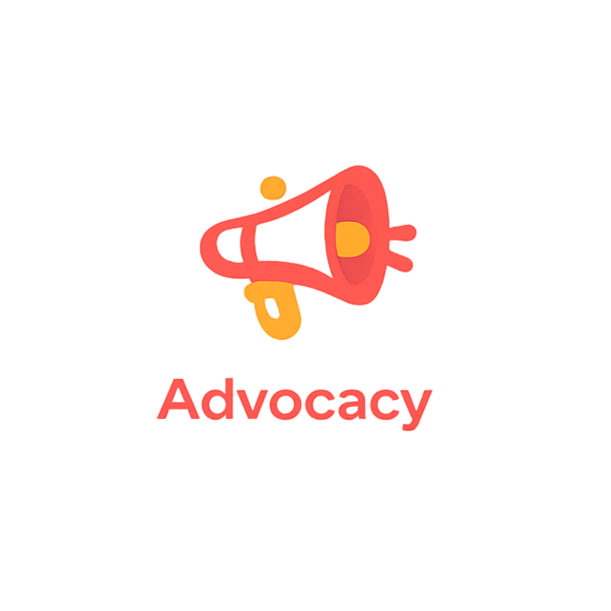 Megaphone icon representing youth advocacy, voice, and navigating systems