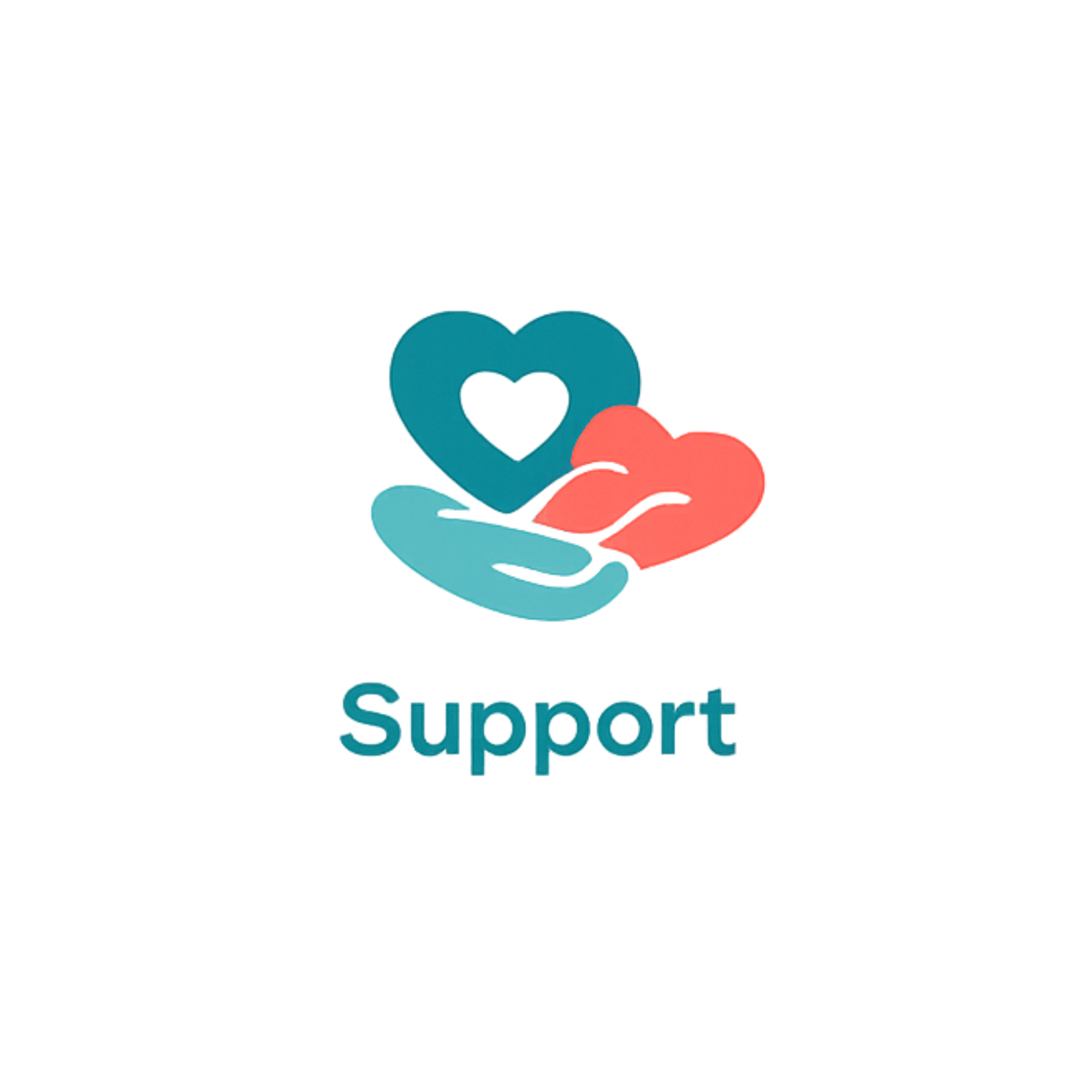 Hands holding heart icon representing youth support, care, and emotional guidance