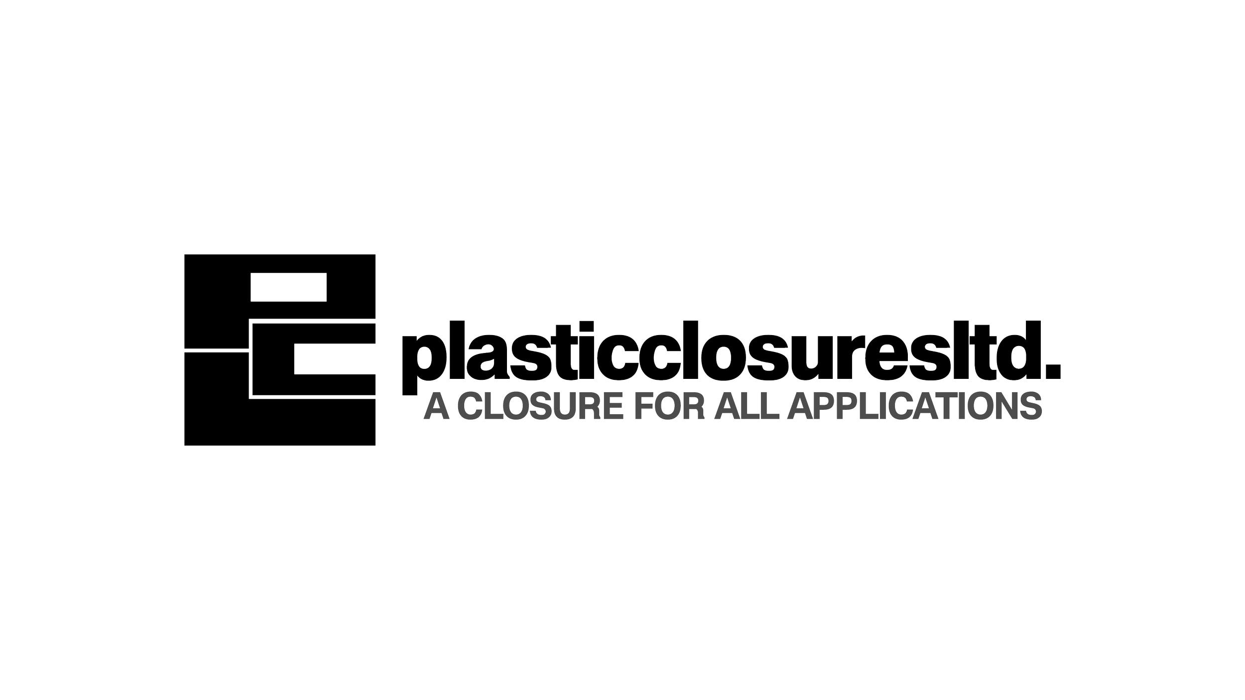 Logo for plasticclosuresltd with the text 'A CLOSURE FOR ALL APPLICATIONS' beneath.