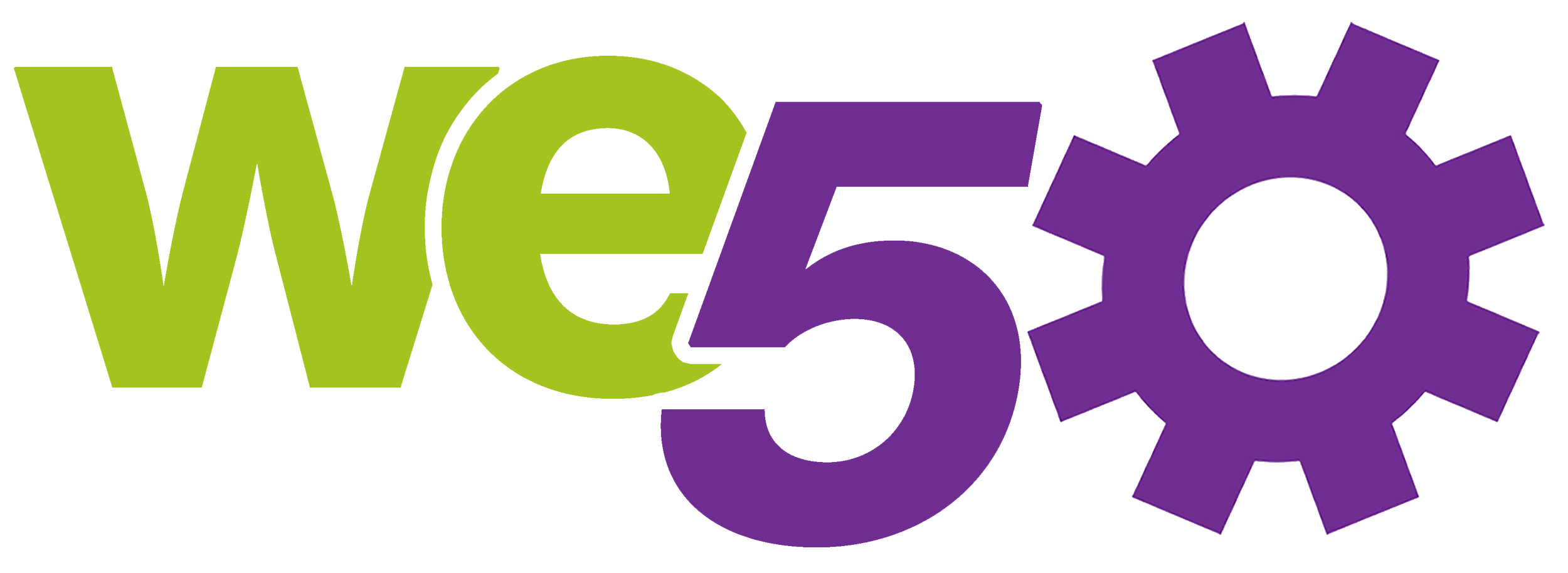 Colorful logo with the word 'WCE' in green letters and the number '5' in purple next to a purple gear icon.