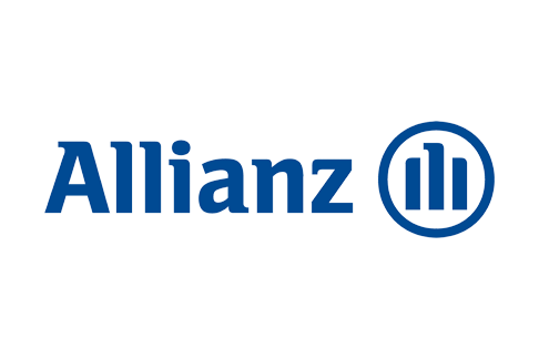 Allianz logo with blue text and a circular icon containing bar graph lines.