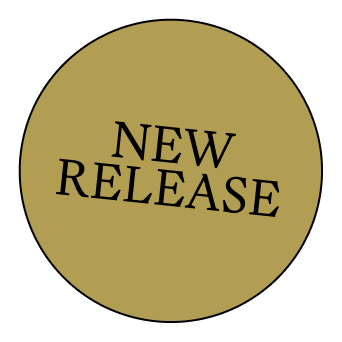 Gold circular badge with black text reading 'NEW RELEASE'.