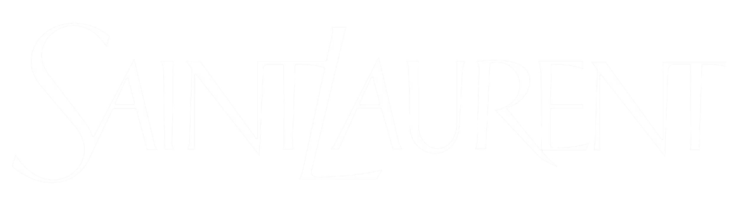 Saint Laurent logo in white text on a black background