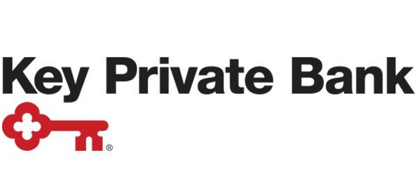 Logo for Key Private Bank featuring a red key with a white cross on the head.