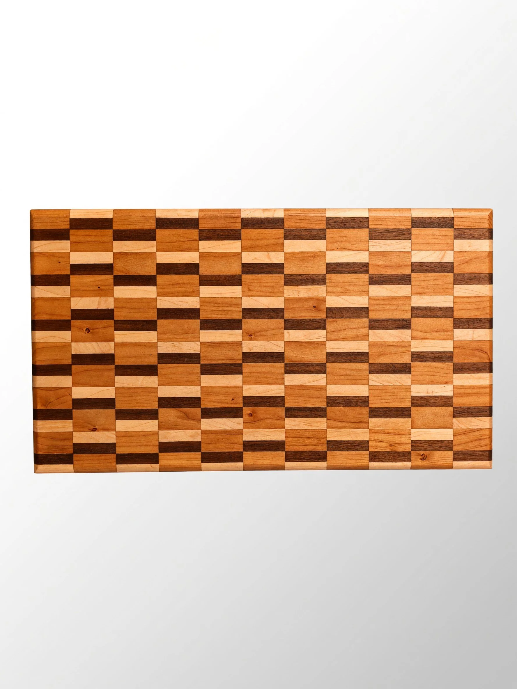 Double Checkered Hardwood Cutting Board
