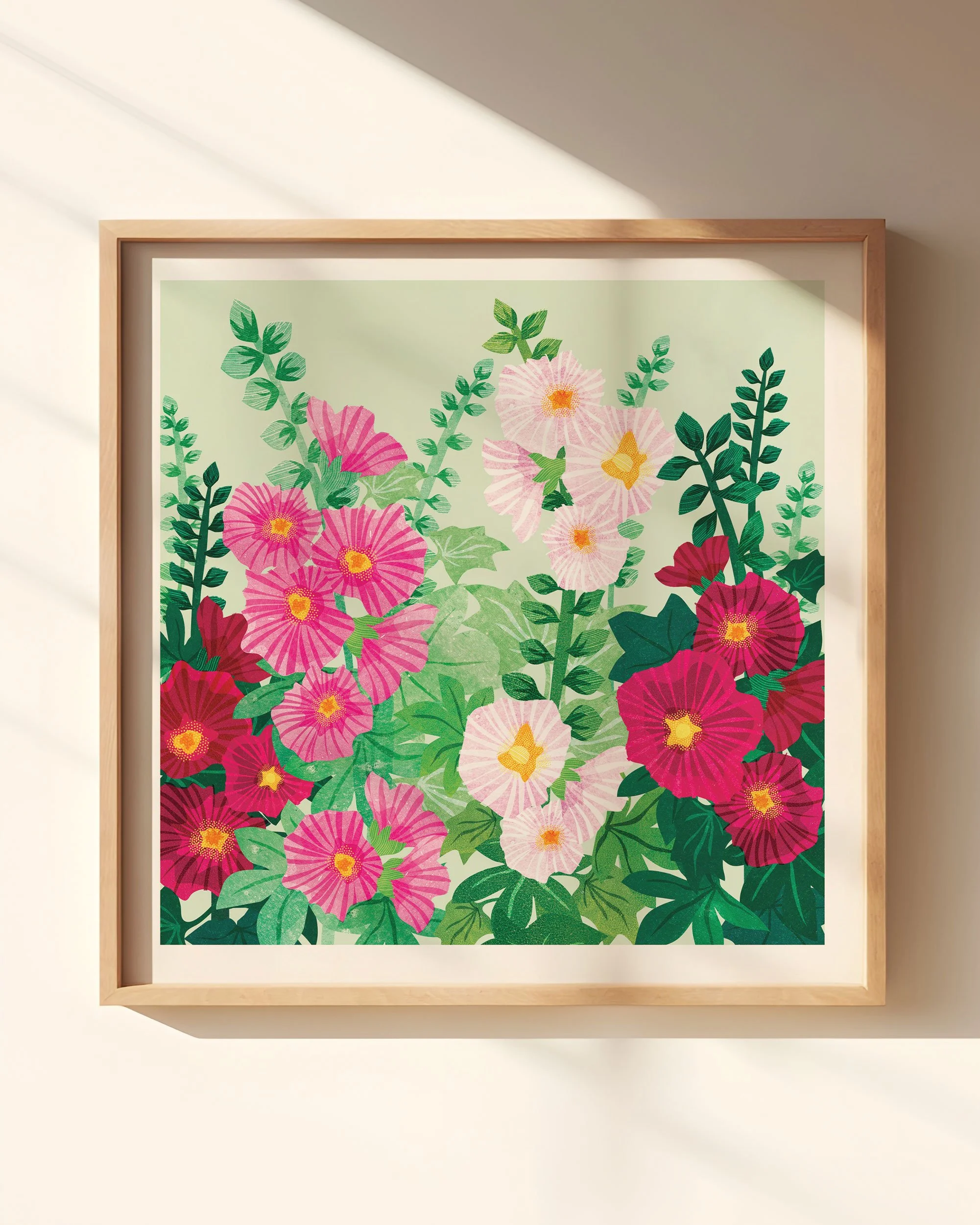 Art-Print-Hollyhocks-Frame-Astrid-Weguelin.jpg