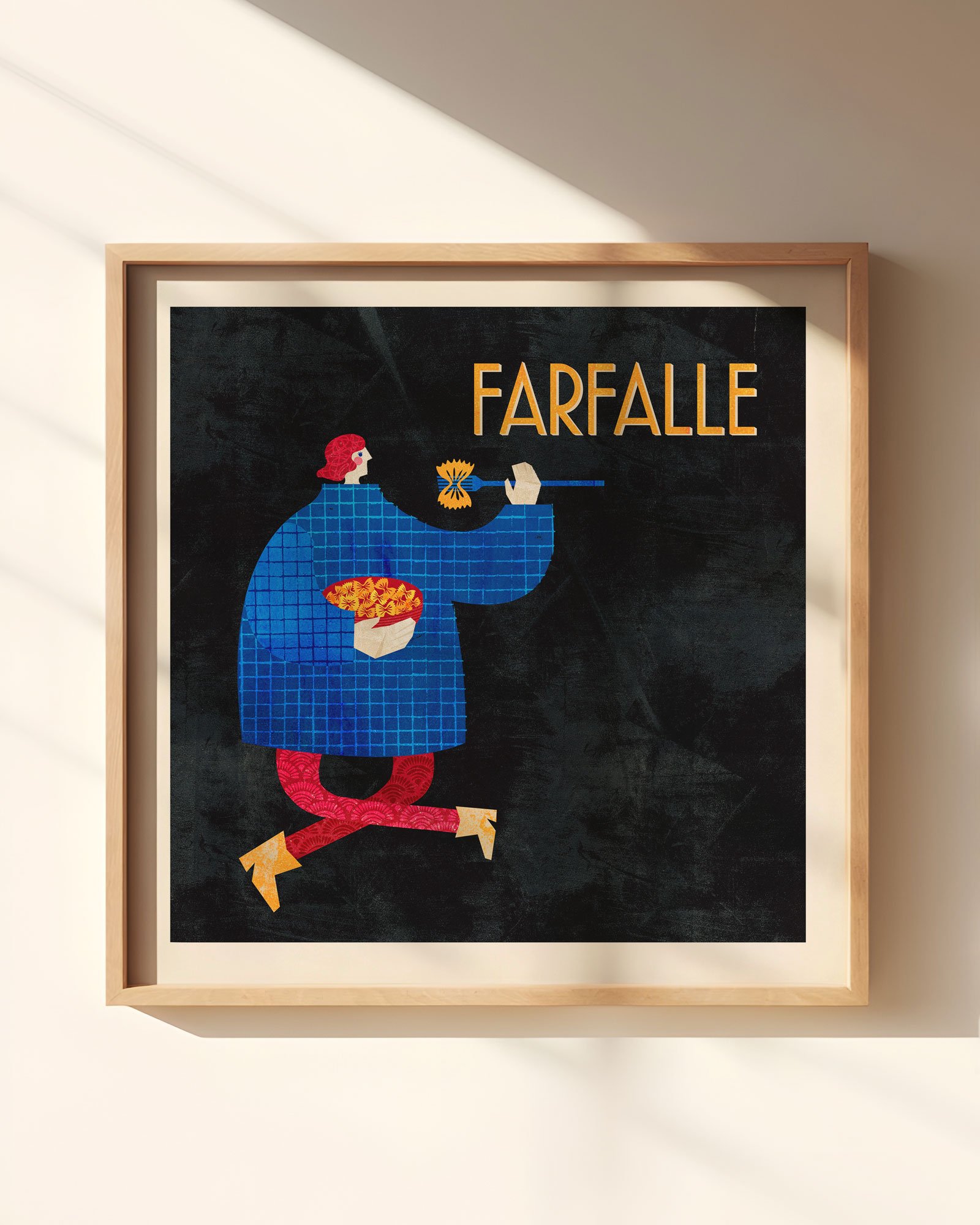 Farfalle Pasta Girl Art Print