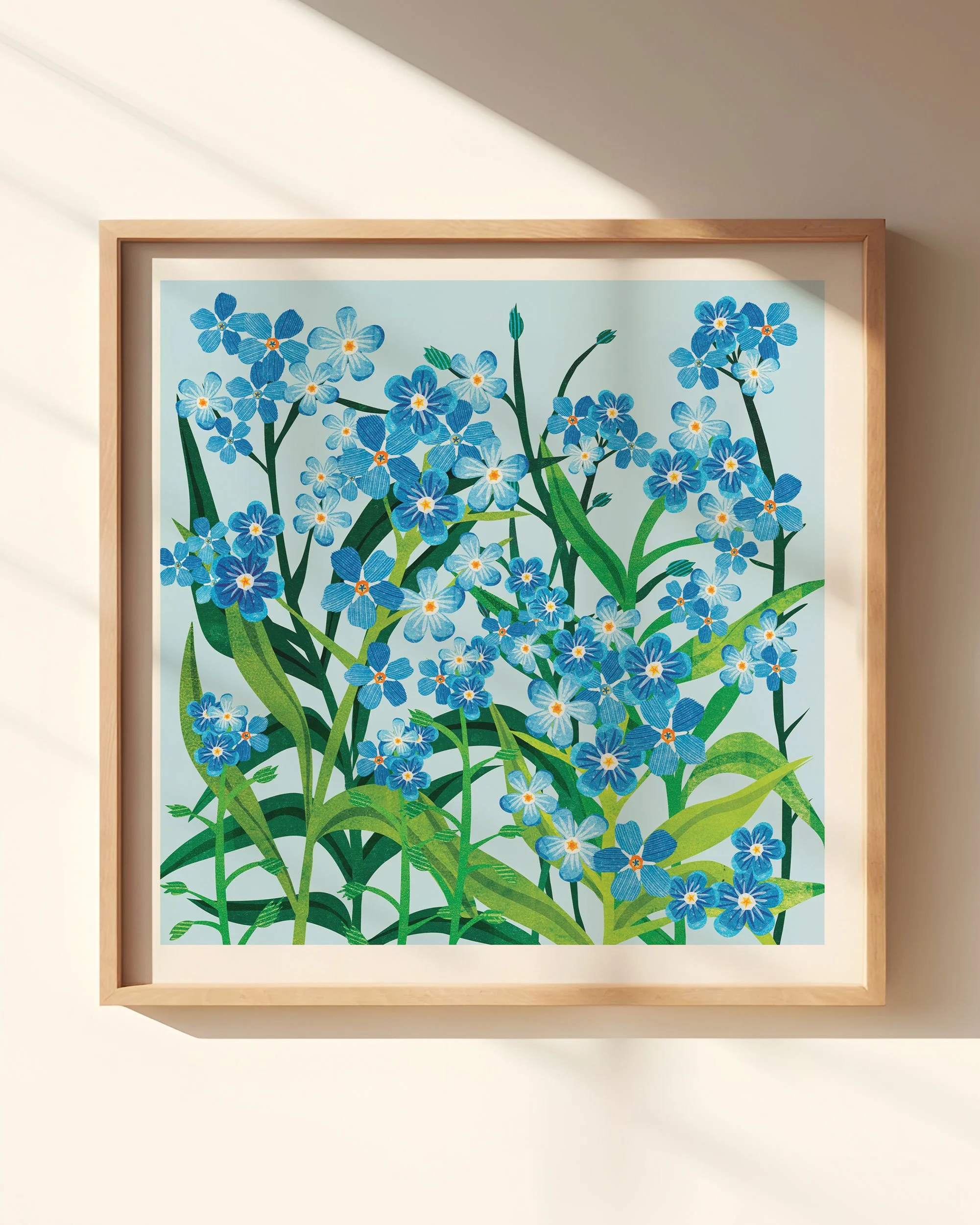 Forget Me Notes Square Art Print
