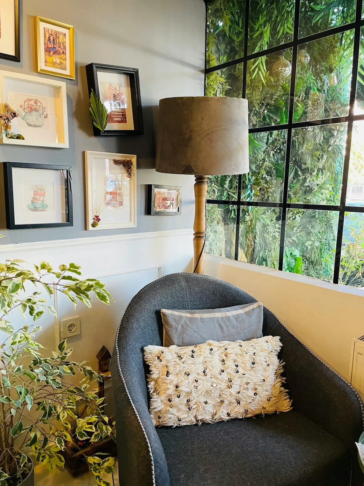 Calm therapy space with window and greenery, online counseling for Connecticut residents.