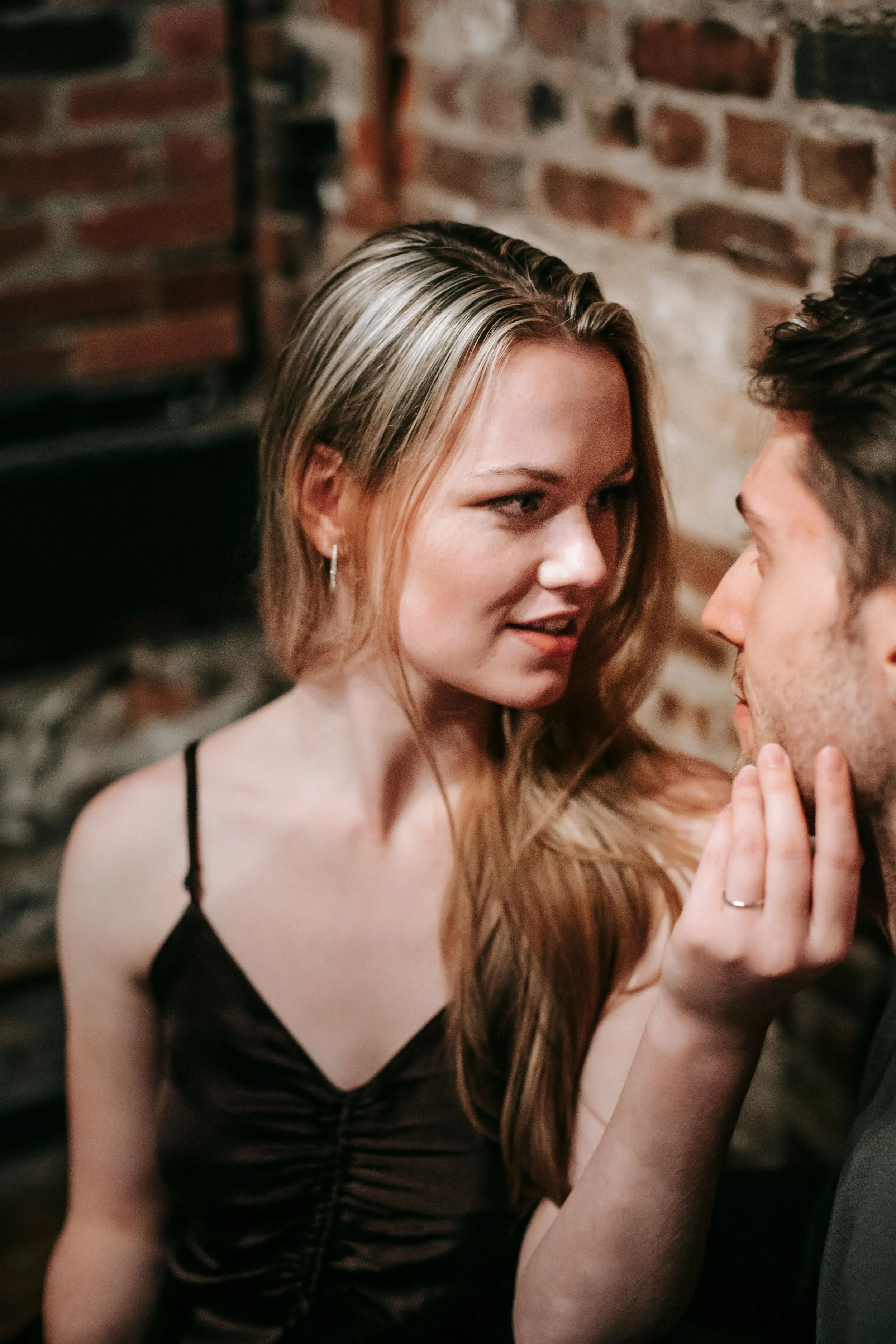 Couple exploring emotional and sexual intimacy in their relationship.