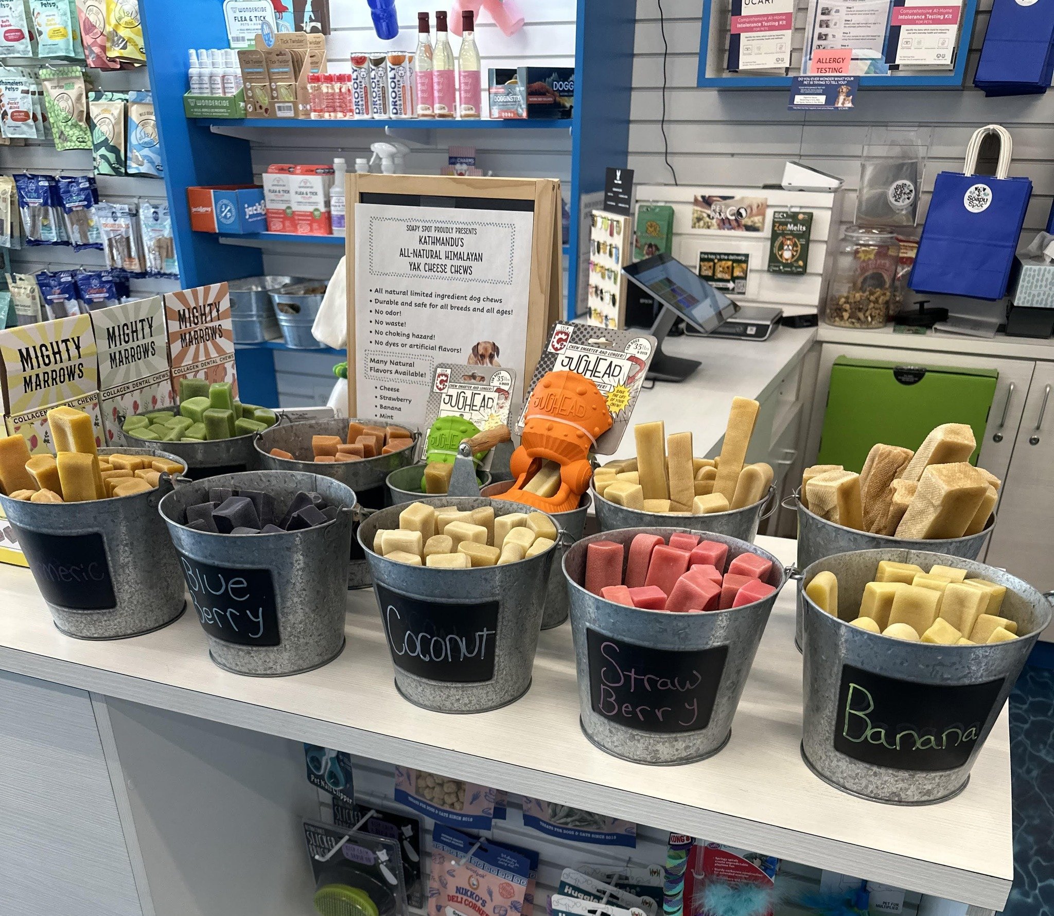 🦴 FEATURED AT THE SOAPY SPOT: Himalayan Yak Chews! 🐾

Looking for a long-lasting, natural treat your pup will LOVE? Our Himalayan Yak Chews are here&mdash;and they&rsquo;re a game changer.
✨ Made from simple, all-natural ingredients (Yak&rsquo;s Mi