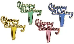 Happy birthday picks for cakes or cupcakes.