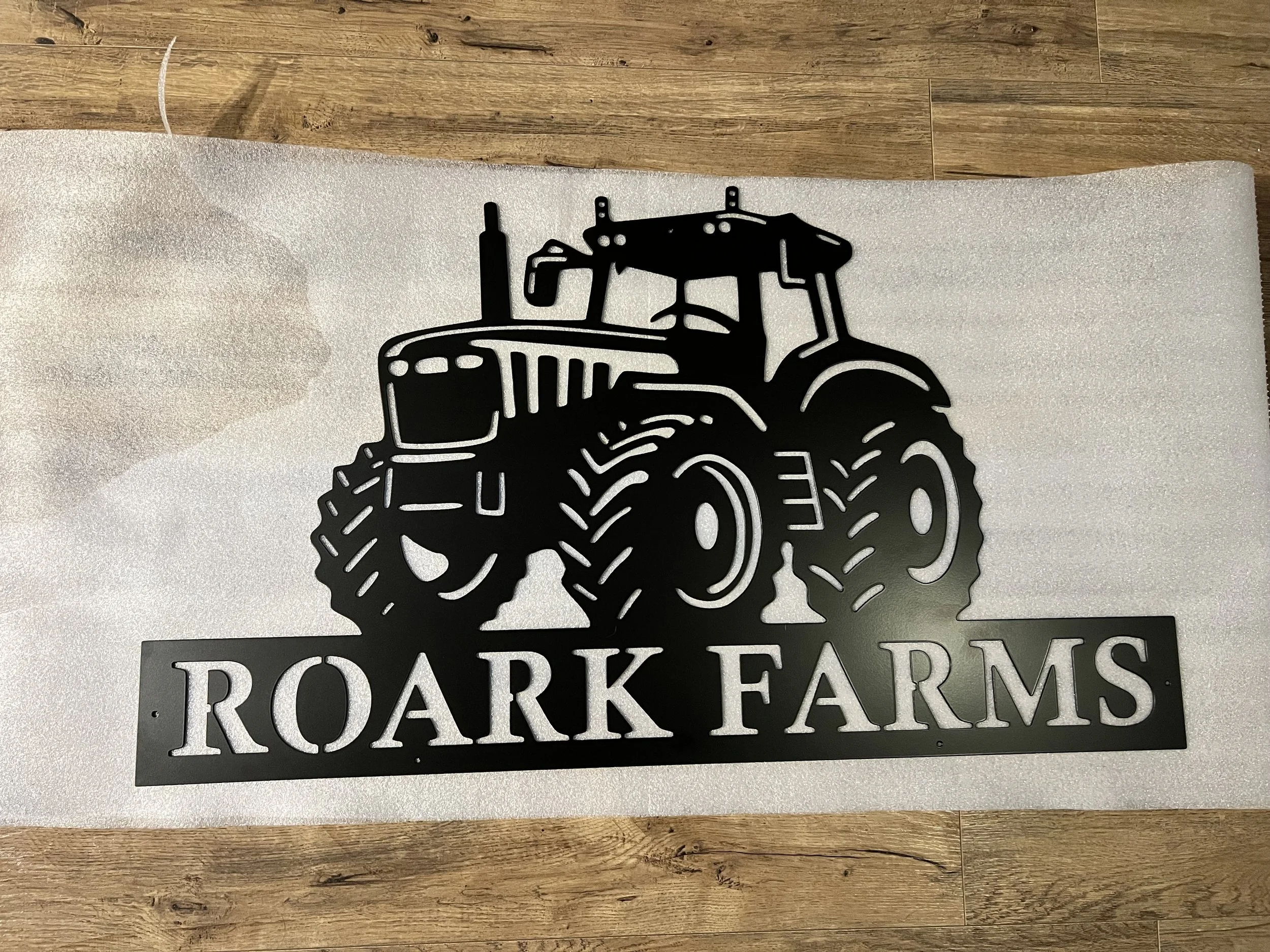 Farm Sign, 24" Tall x 38 " Wide, Powder Coated in Matte Black