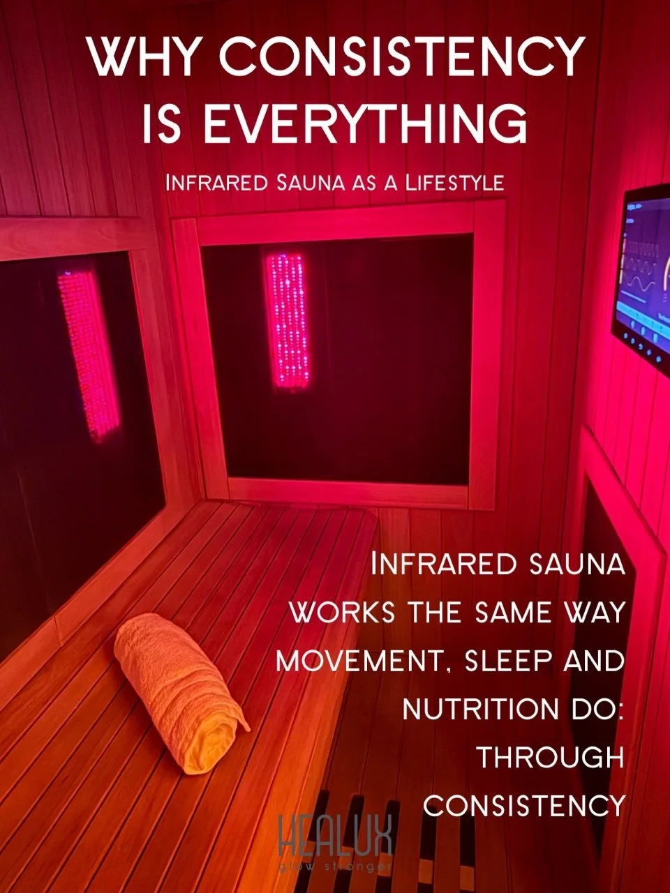 The goal isn&rsquo;t a quick fix.
It&rsquo;s creating rituals your body thanks you for over time. 

Infrared therapy works best the same way wellness does:
through consistency.

One session helps you feel good.
Regular sessions can help you change ev