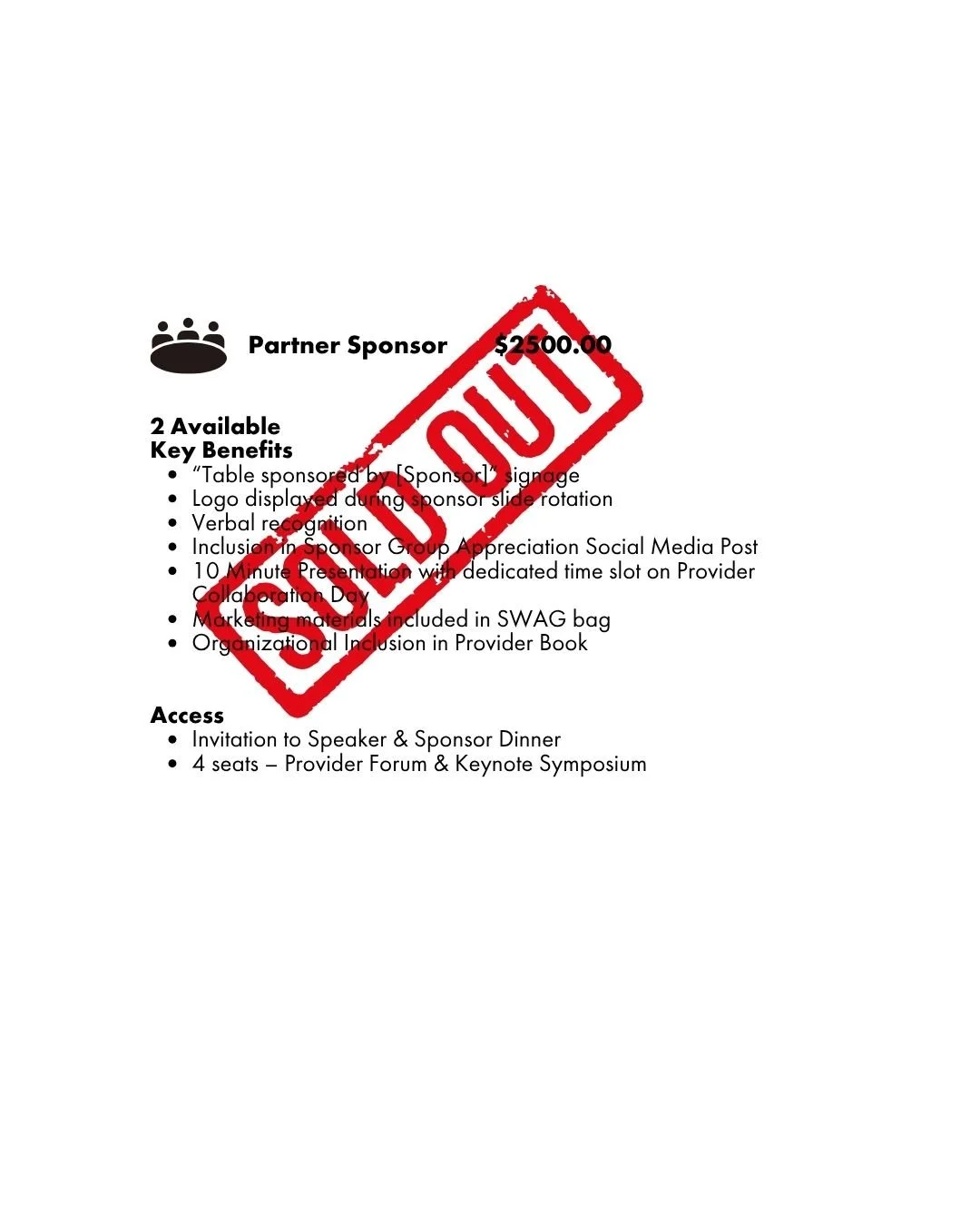 Partner Sponsor -SOLD OUT