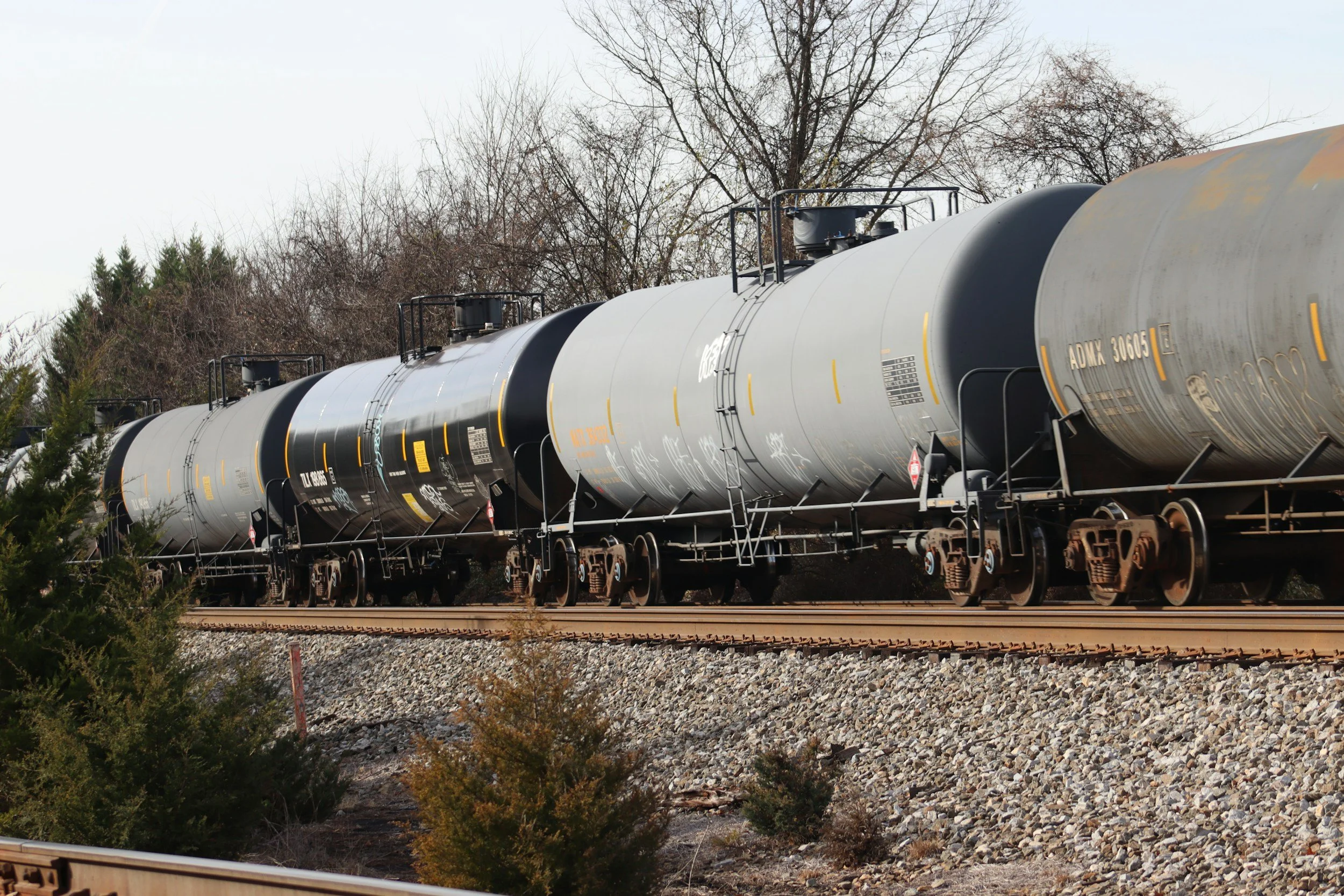 Representative photograph of tank railcars; not Northline Industrial property or operations.