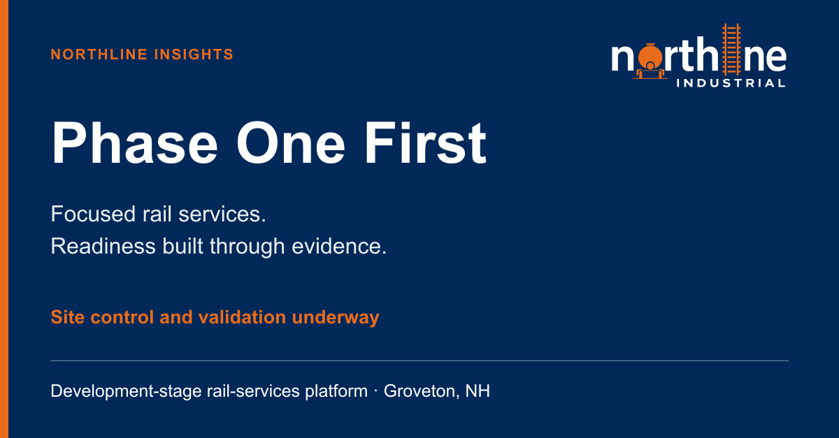 Phase One First: Sequencing a Financeable Rail-Services Platform