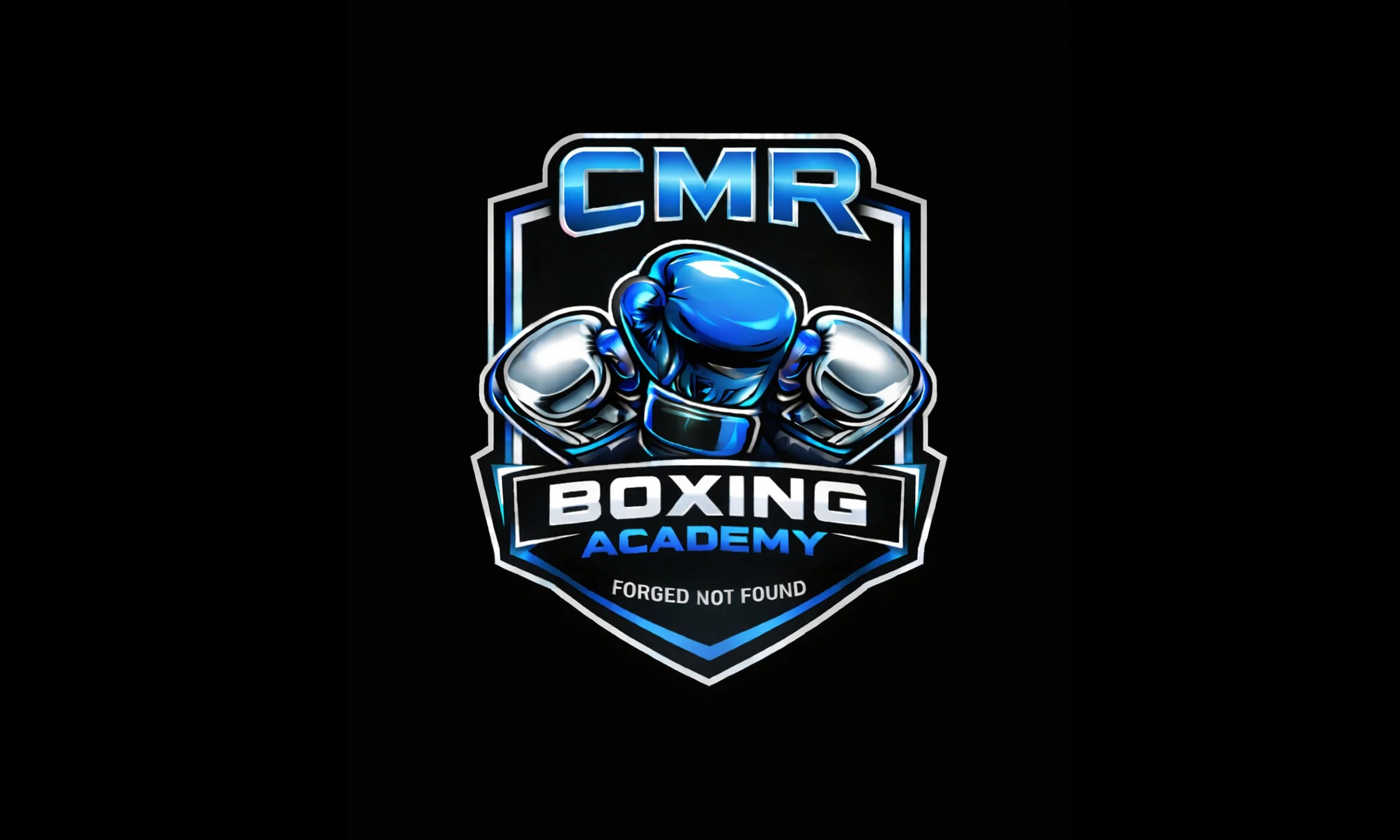 A logo for CMR Boxing Academy featuring a stylized blue boxing glove with the text 'CMR' above and 'Boxing Academy' below, against a black background.