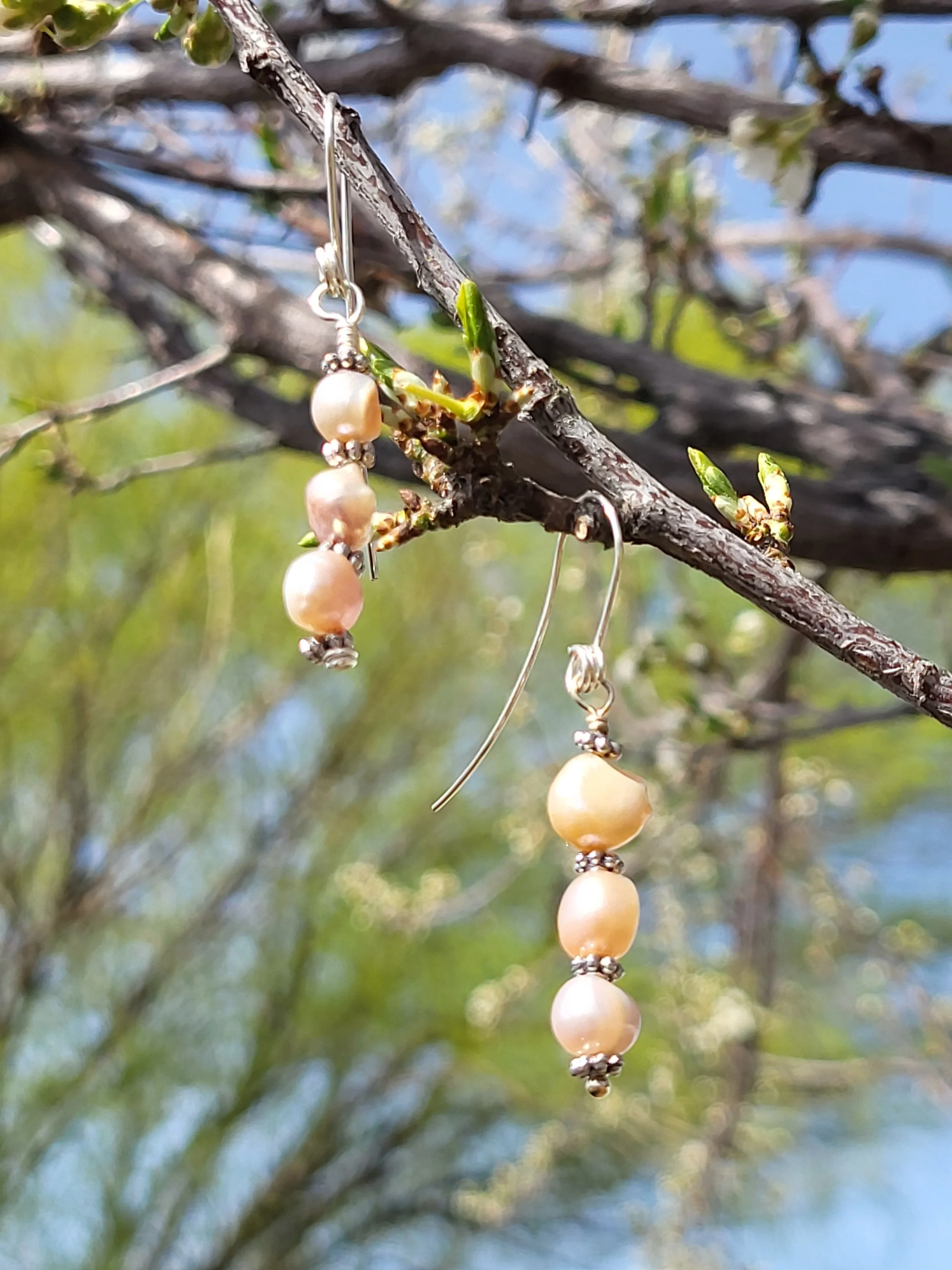 Pink Three Pearl Dangle Earrings-Outside.jpg