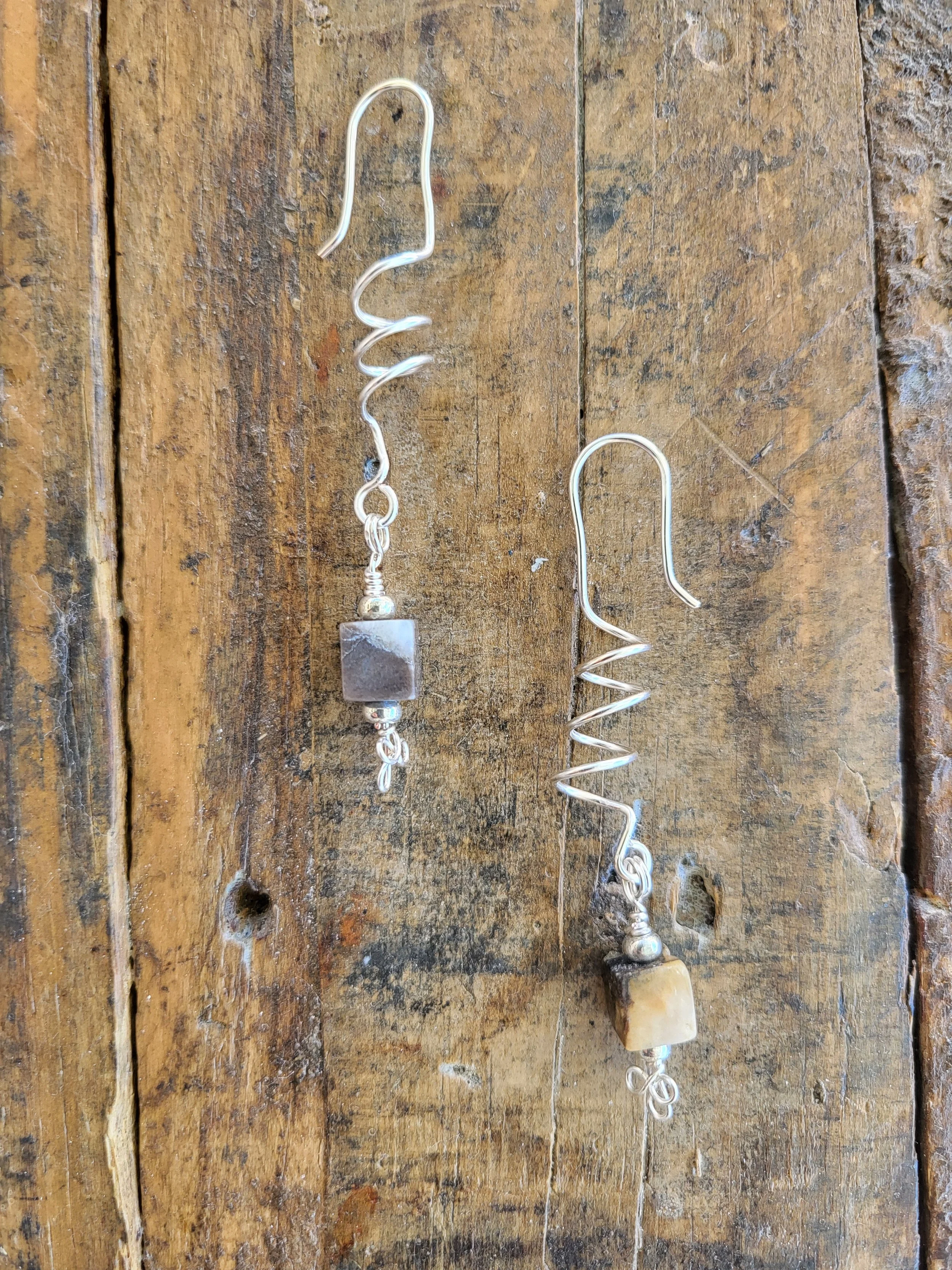 Corkscrew Earrings with Marbled Agate.jpg