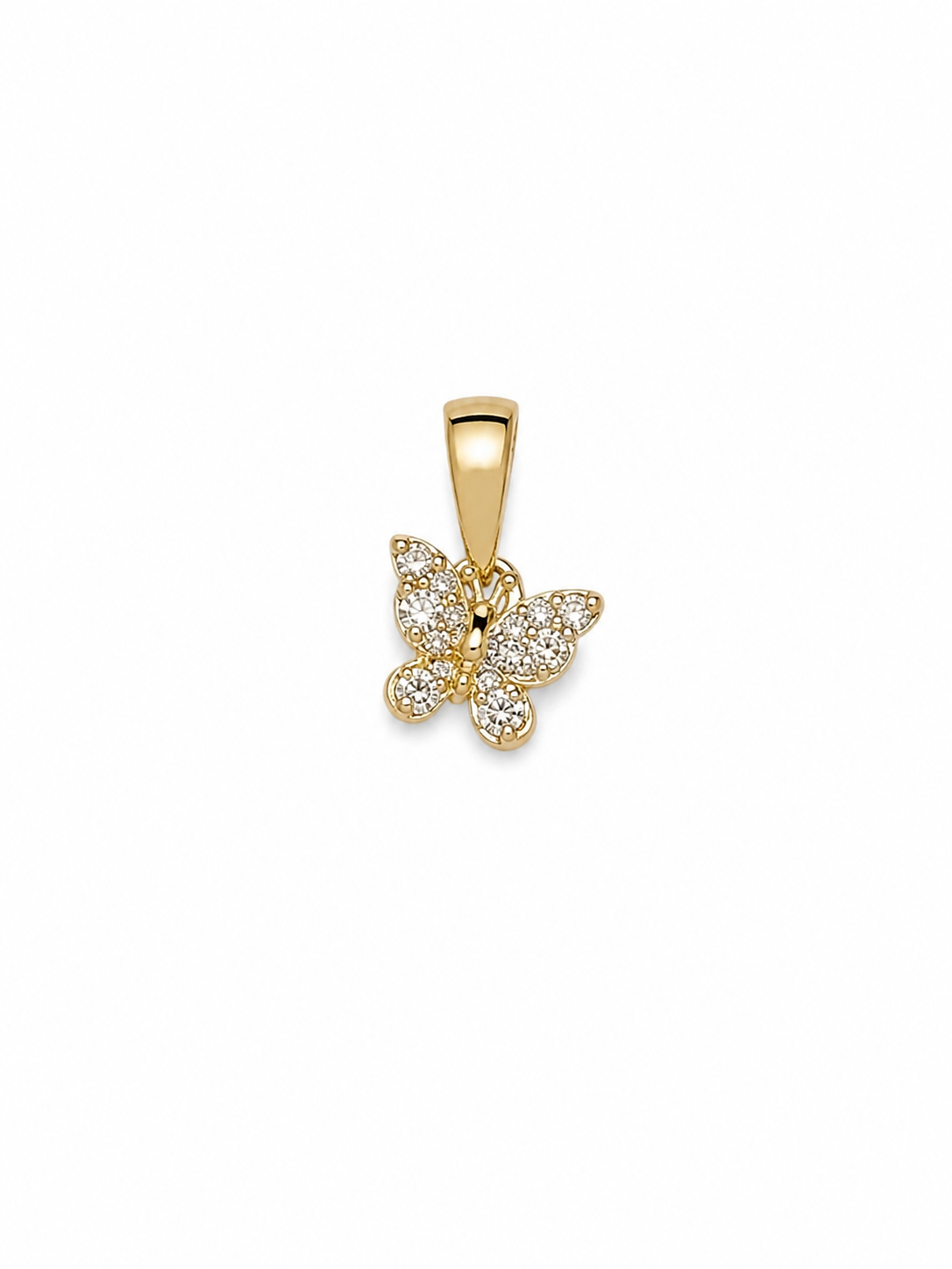 Moissanite Butterfly Pendant in Gold-Plated .925 Silver