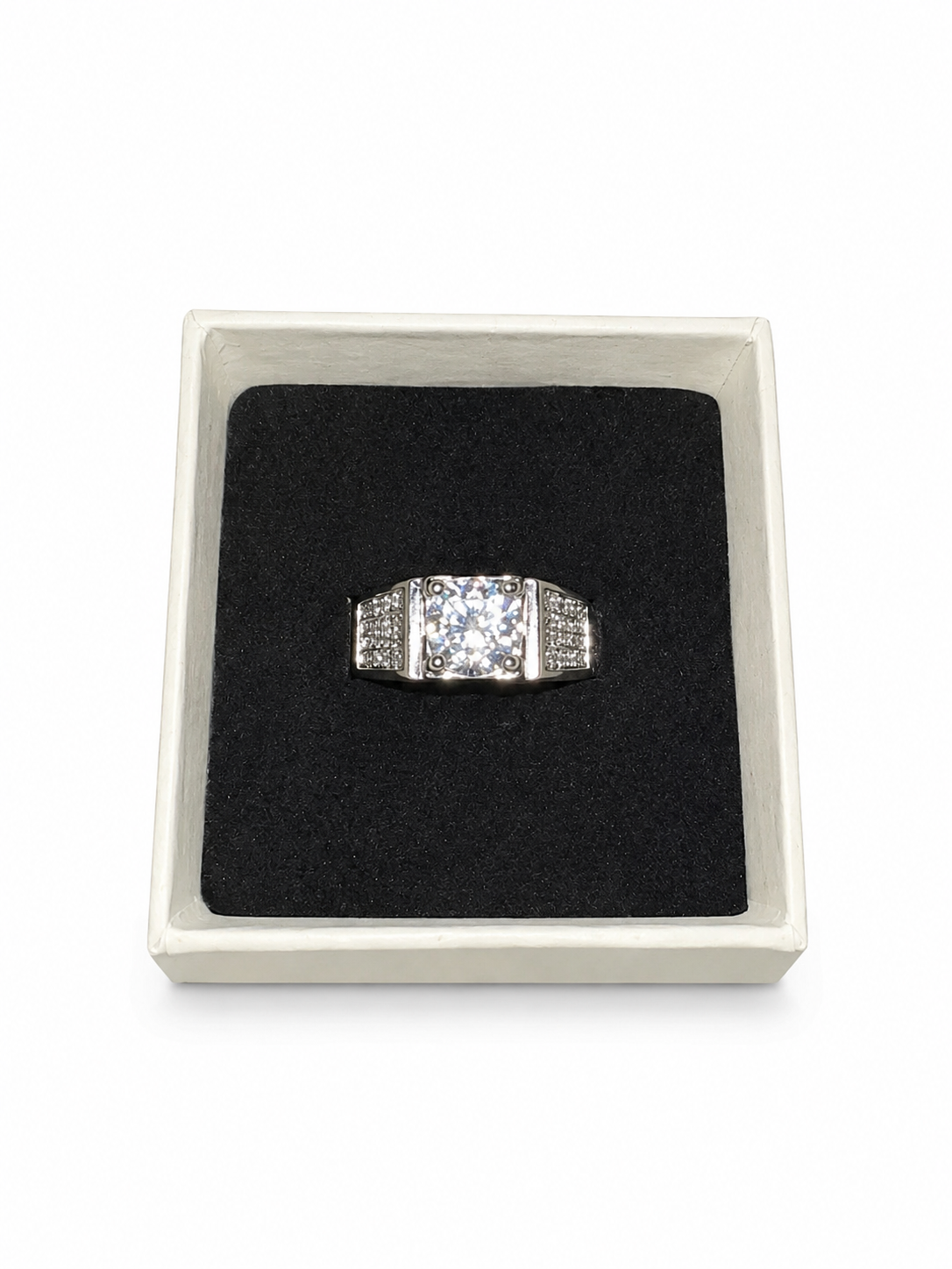 Radiant Elegance Moissanite and CZ Ring