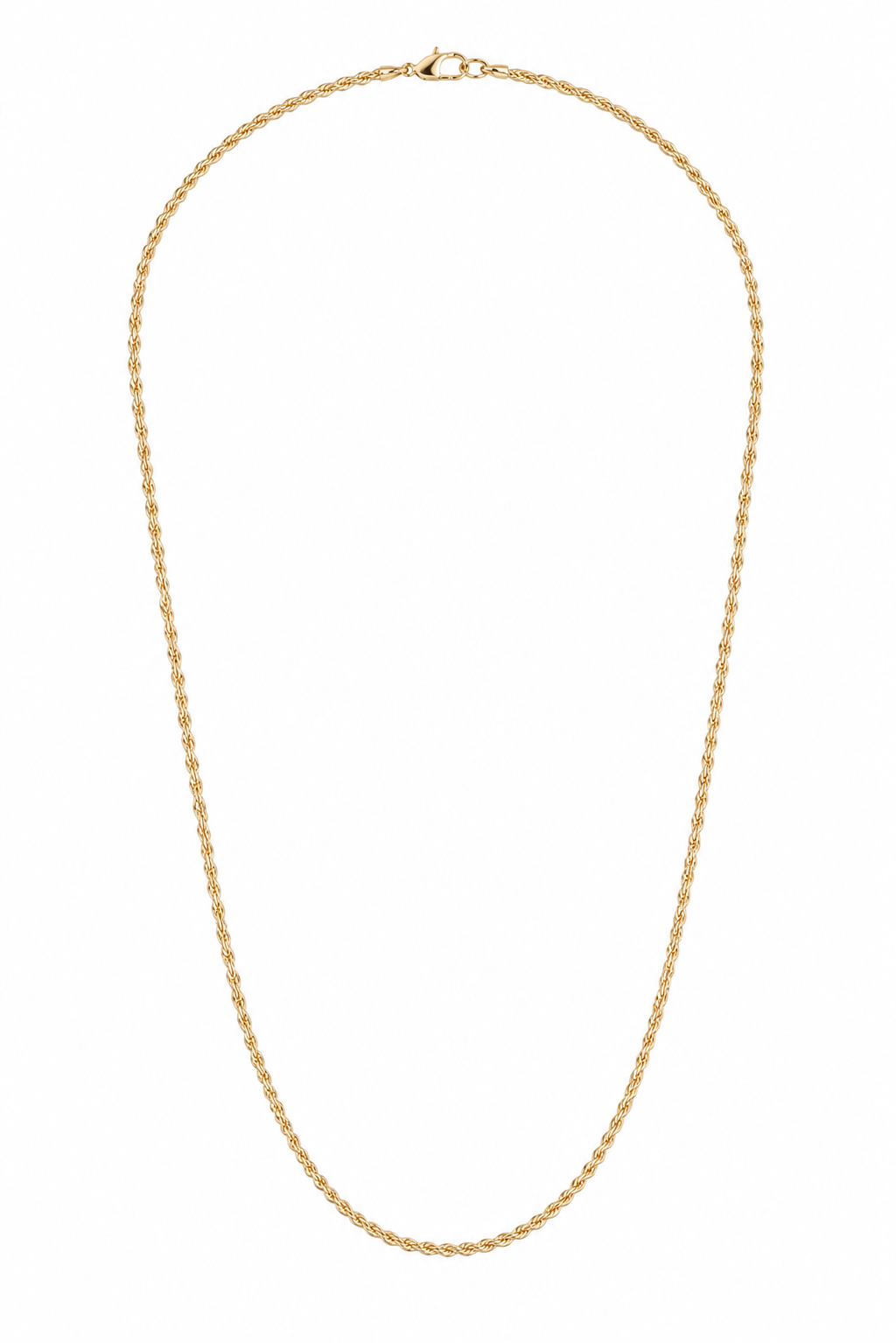 Exquisite 20-Inch Italian Gold Rope Chain Necklace