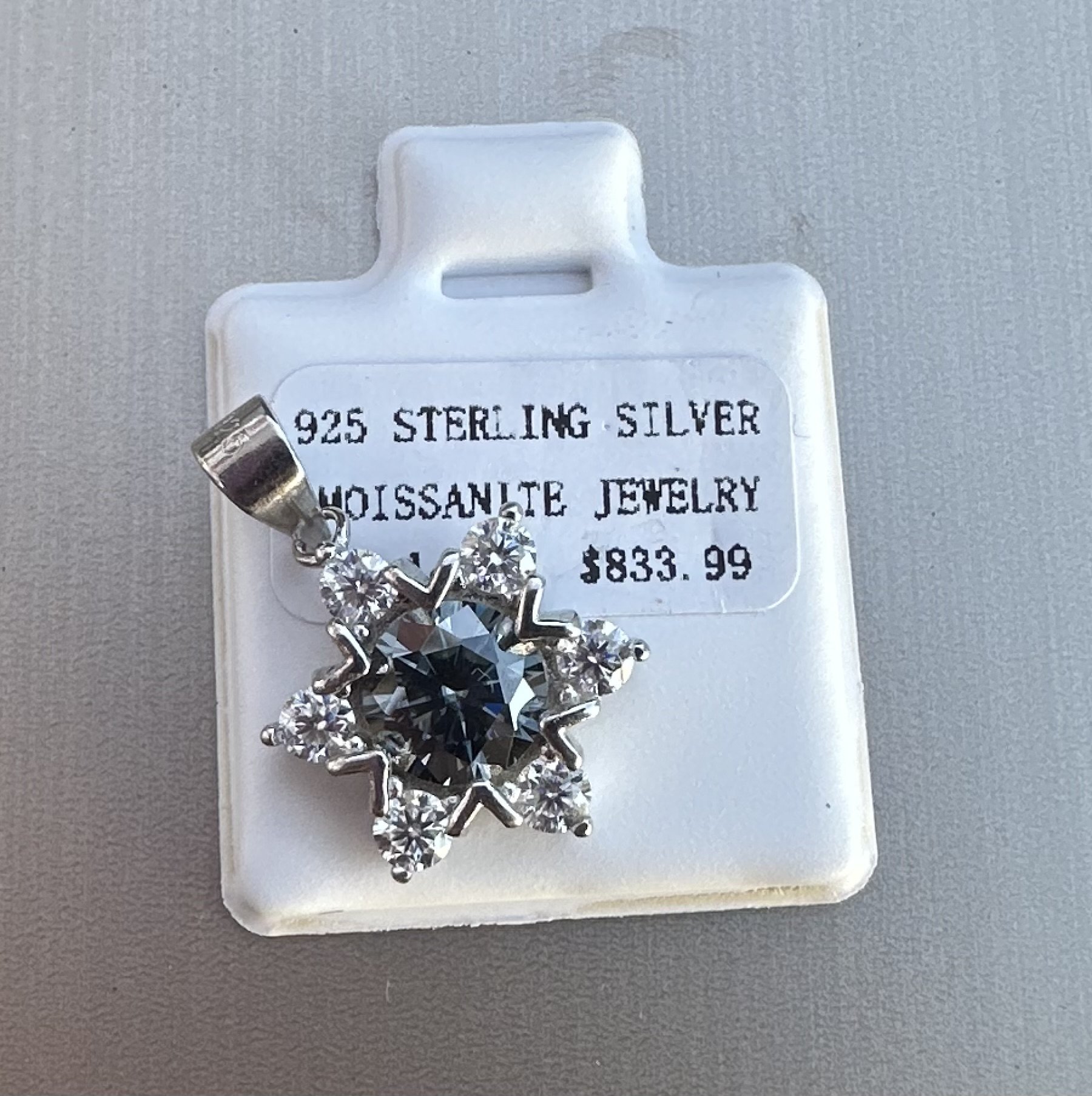 Moissanite Star Necklace in Sterling Silver
